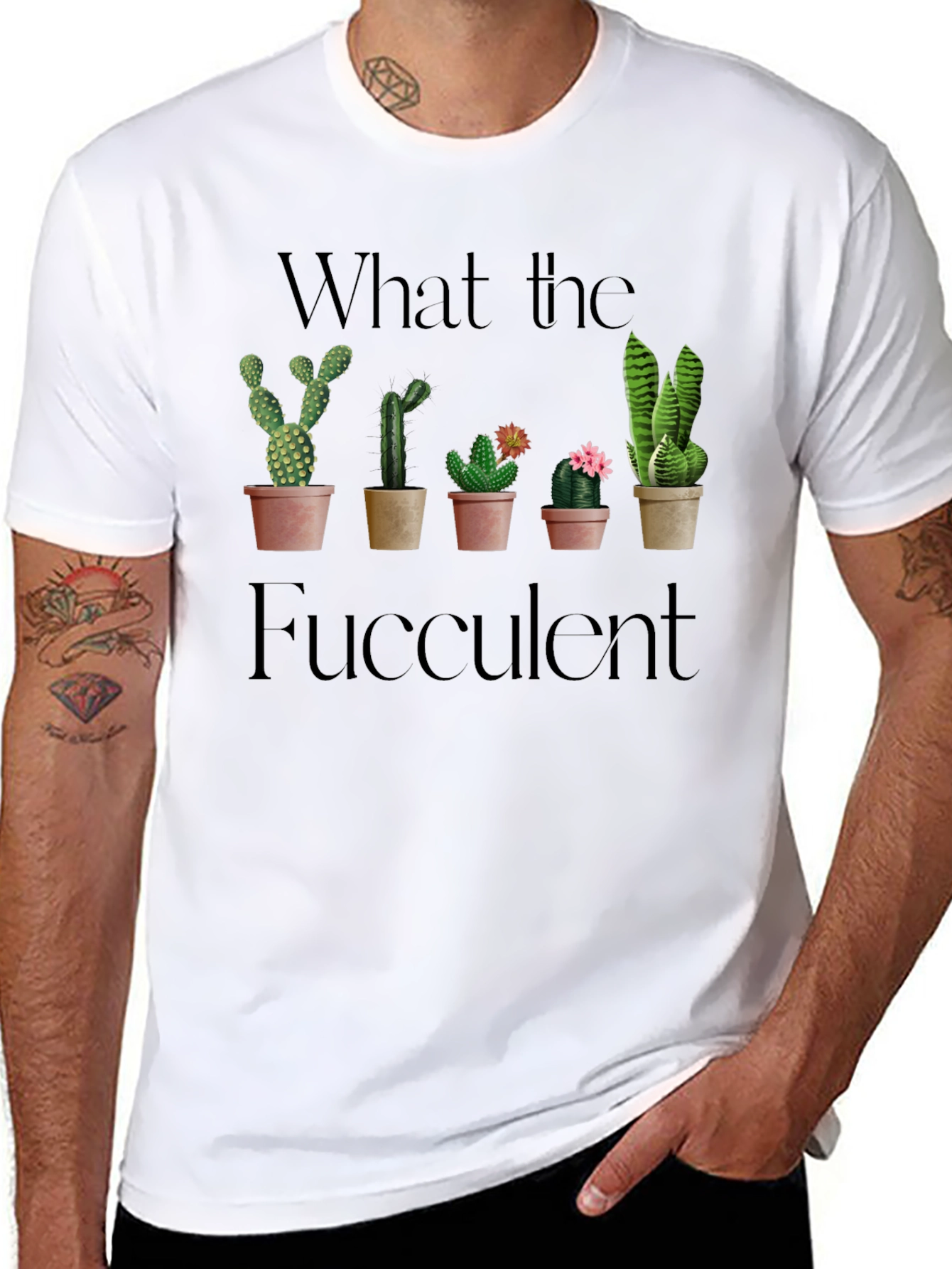 What the Fucculent Black Graphic Tee