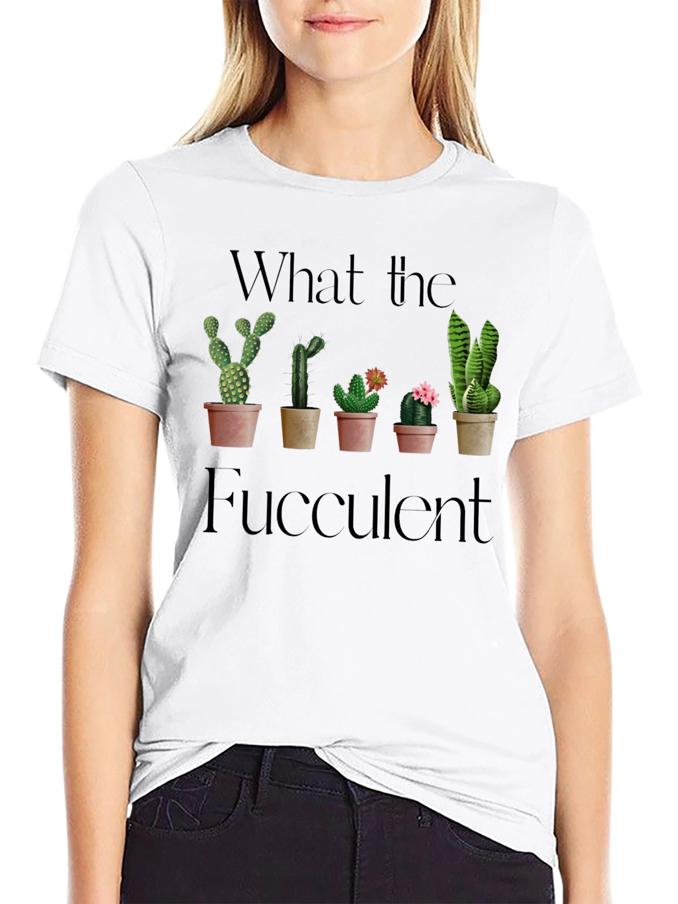 What the Fucculent Black Graphic Tee