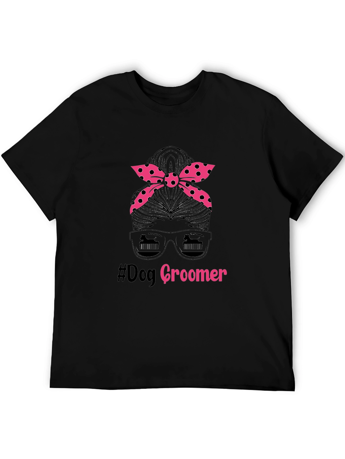 Dog Groomer Messy Bun T-Shirt