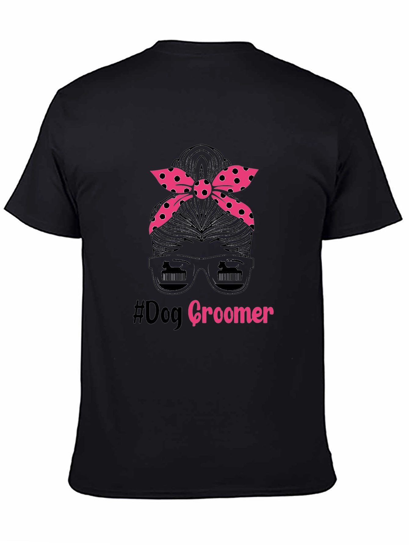 Dog Groomer Messy Bun T-Shirt