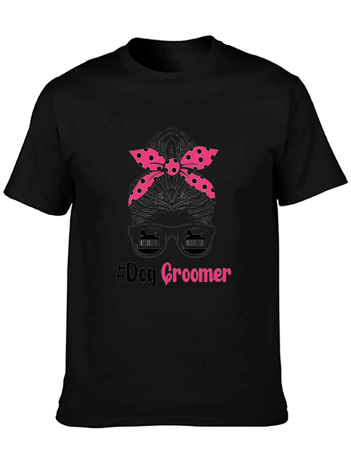 Dog Groomer Messy Bun T-Shirt