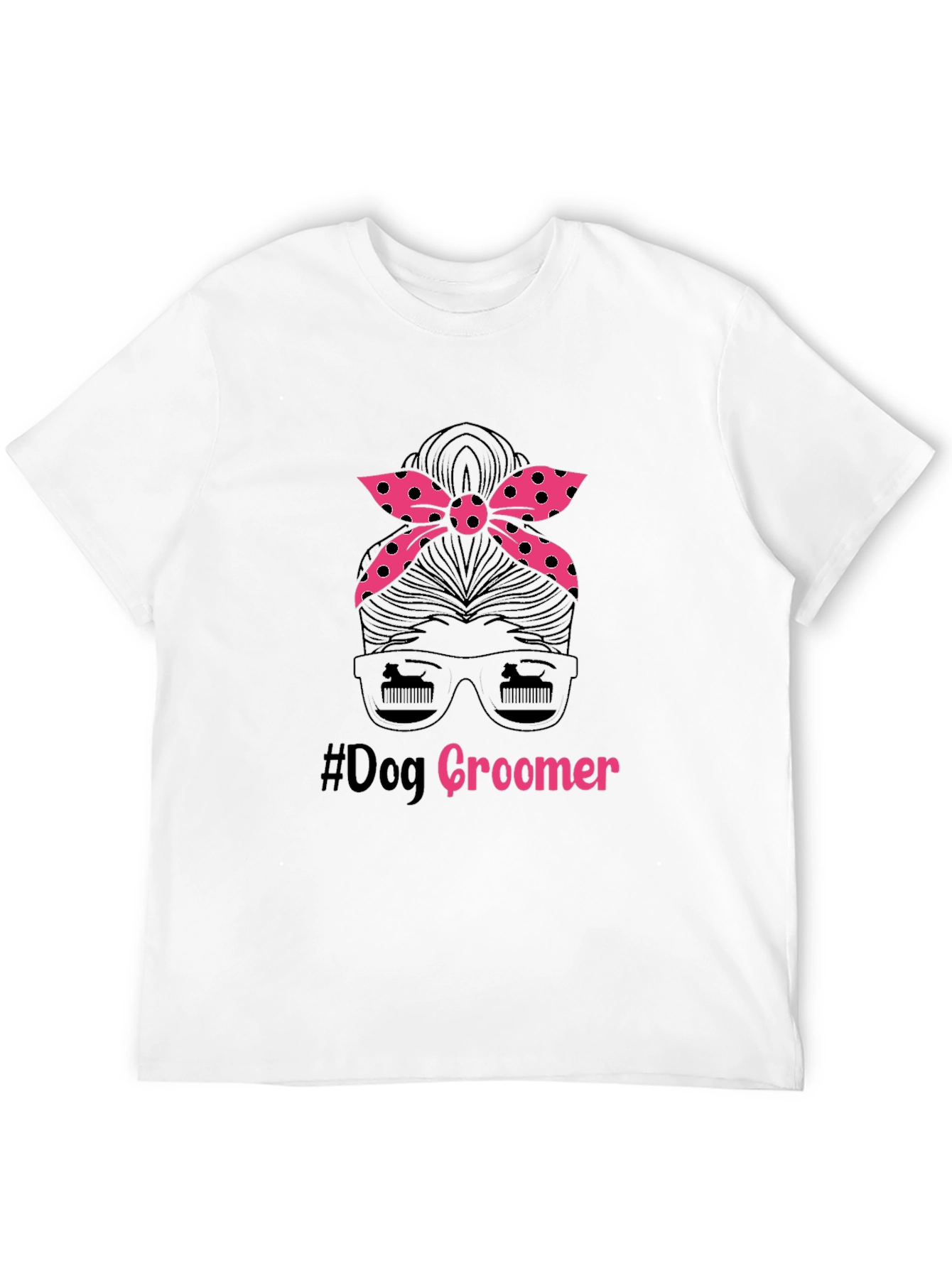 Dog Groomer Messy Bun T-Shirt