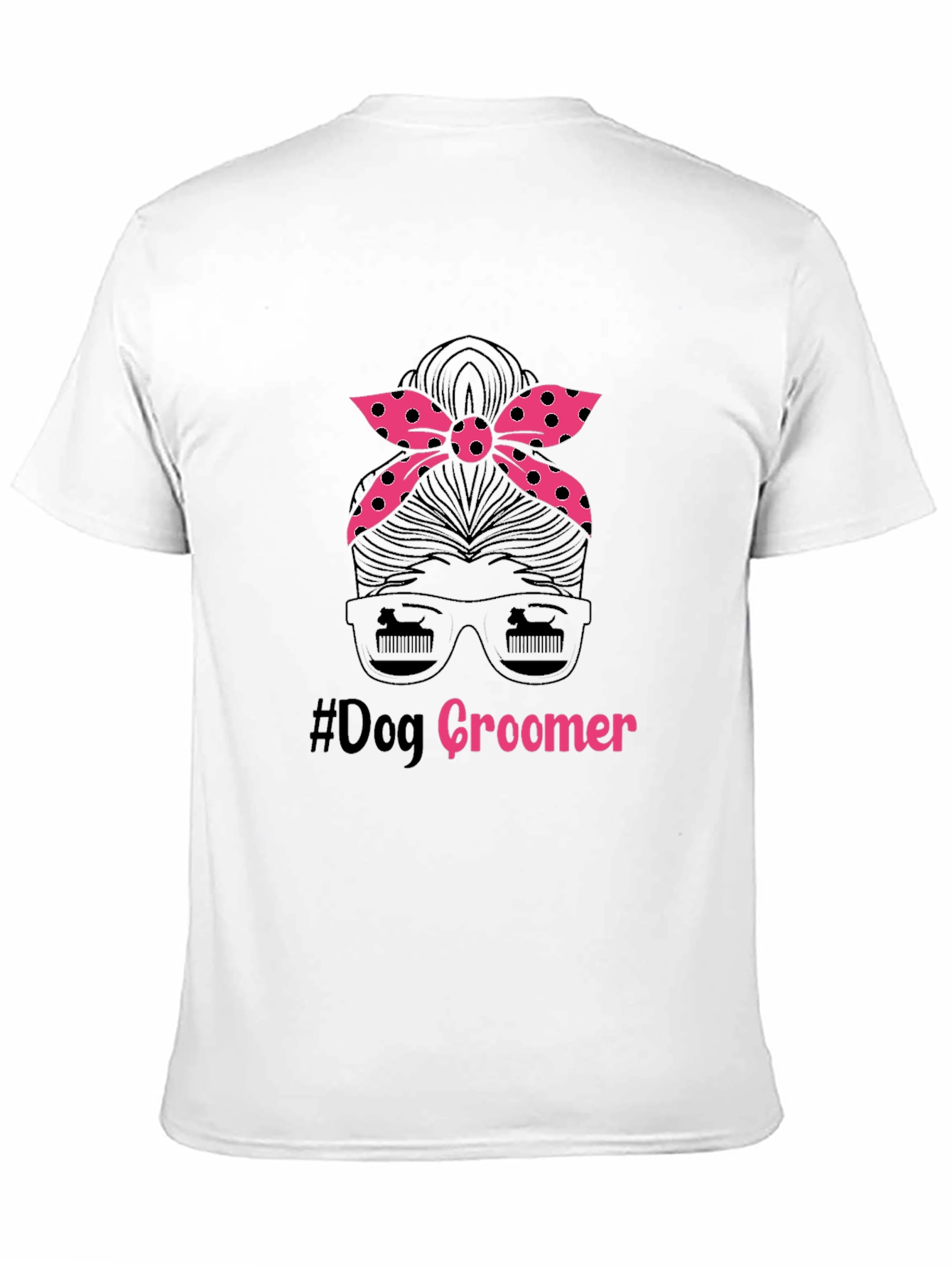 Dog Groomer Messy Bun T-Shirt