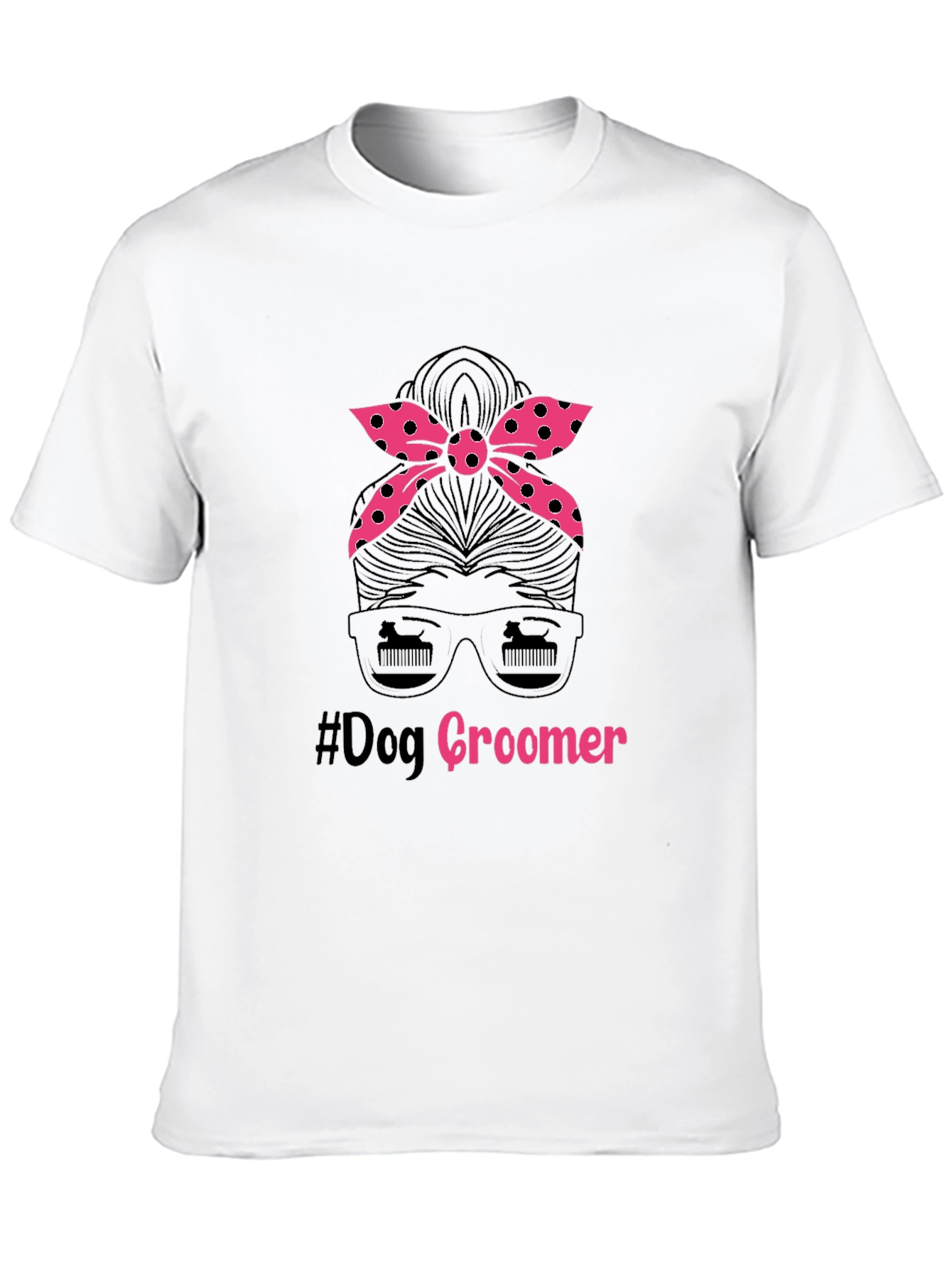 Dog Groomer Messy Bun T-Shirt