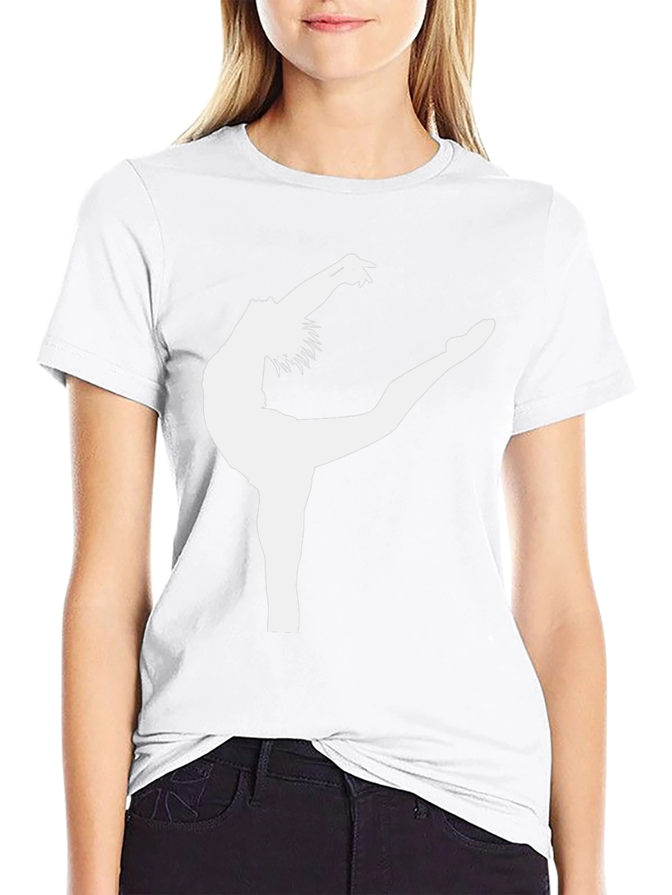 Gymnast Silhouette Graphic Black Tee