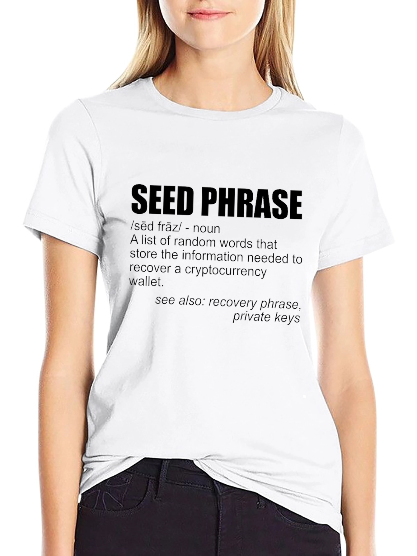Seed Phrase Crypto Black T-Shirt