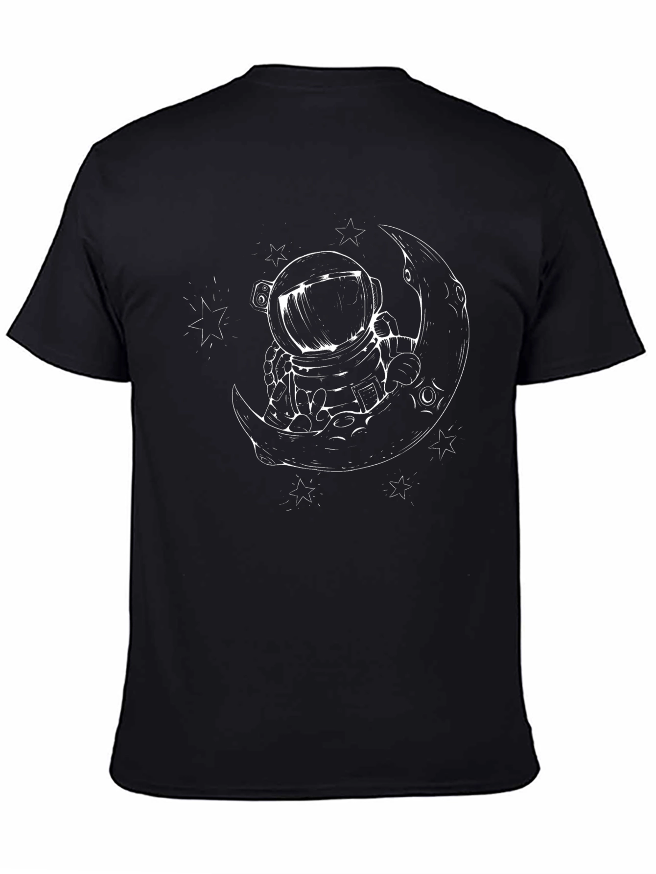 Astronaut Moon Graphic Black T-Shirt