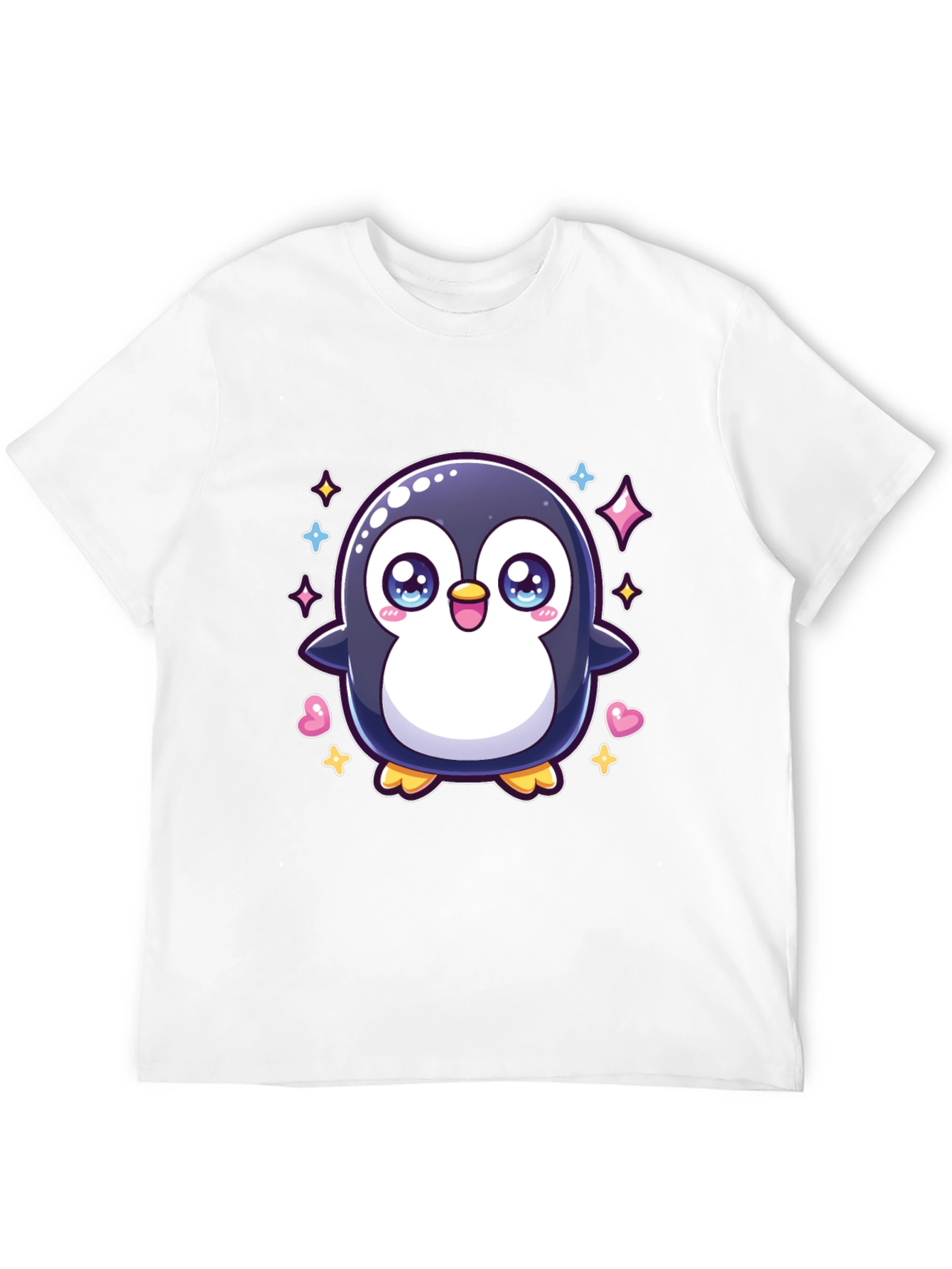 Cute Penguin Graphic Tee - Black Cotton Shirt