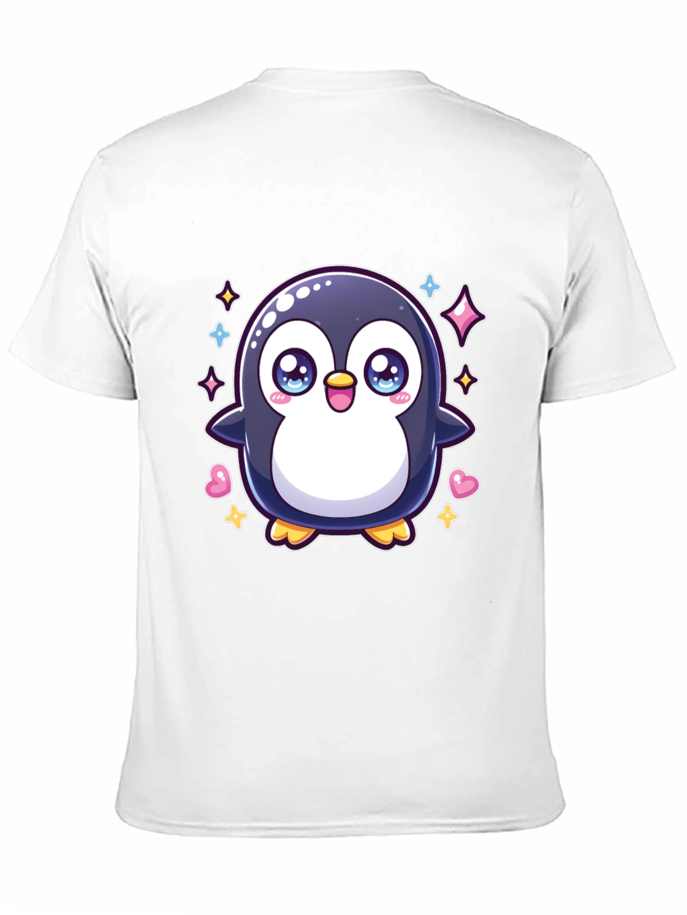 Cute Penguin Graphic Tee - Black Cotton Shirt