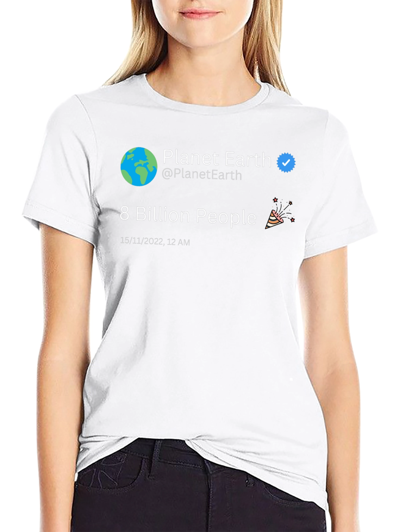 Planet Earth 8 Billion People Graphic T-Shirt