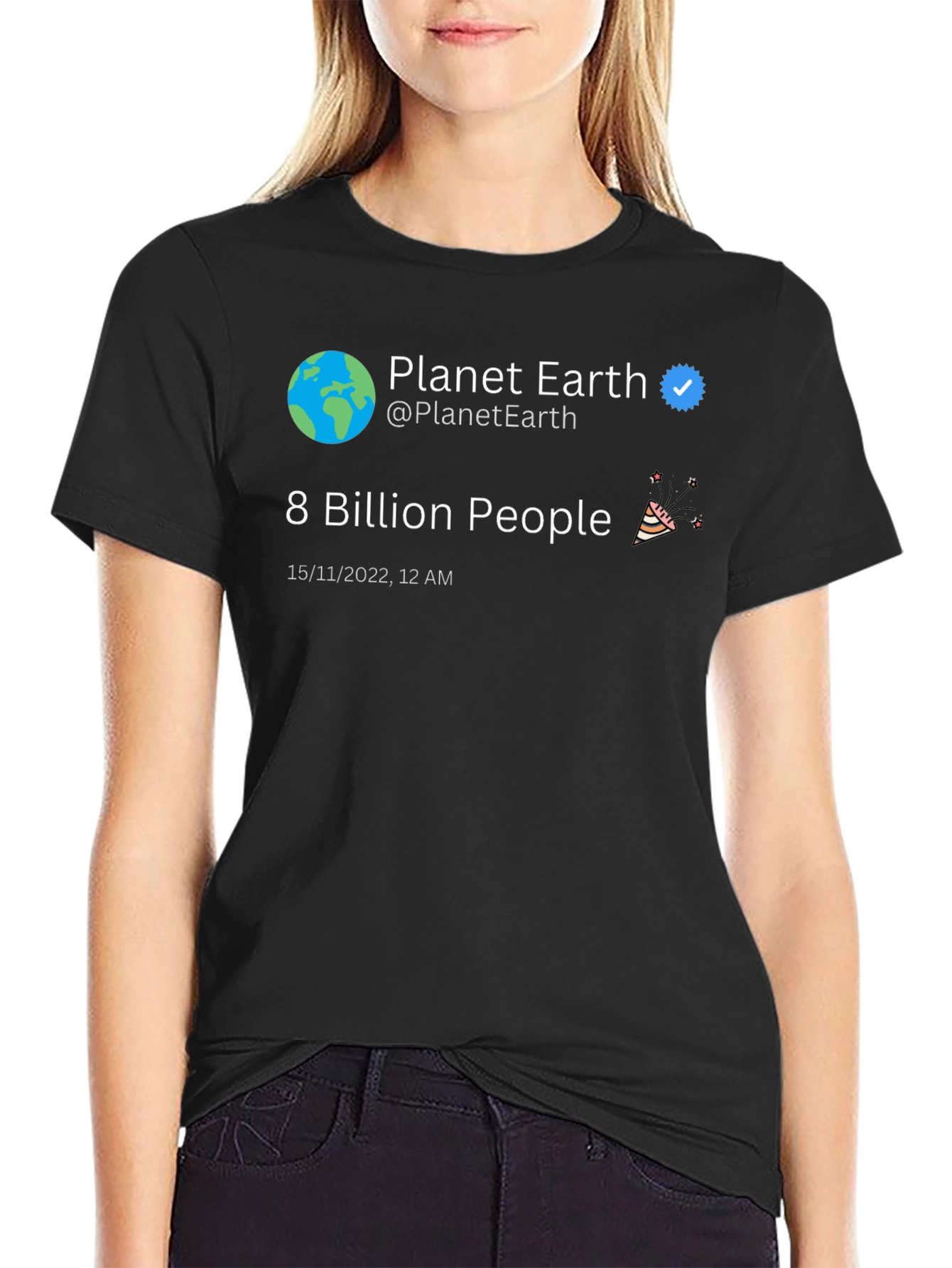 Planet Earth 8 Billion People Graphic T-Shirt