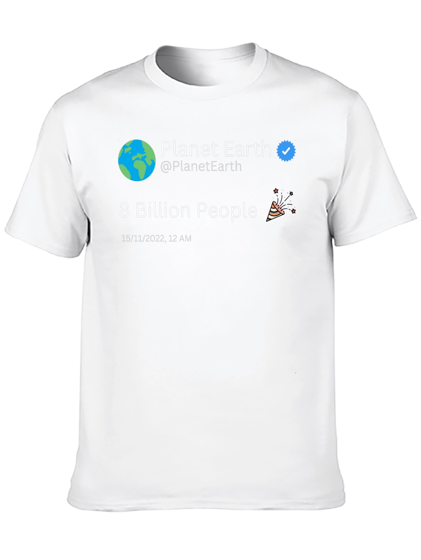 Planet Earth 8 Billion People Graphic T-Shirt