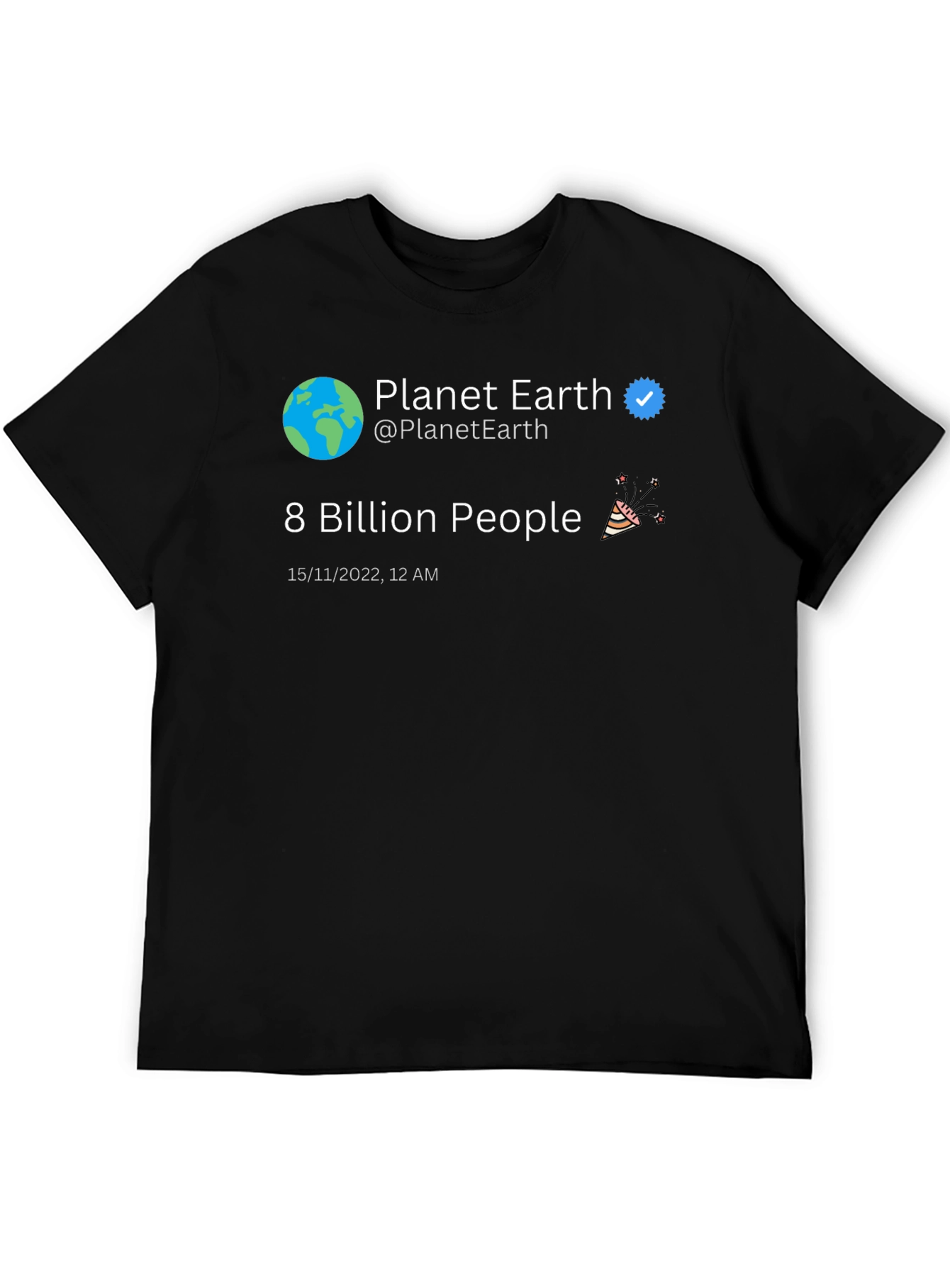 Planet Earth 8 Billion People Graphic T-Shirt