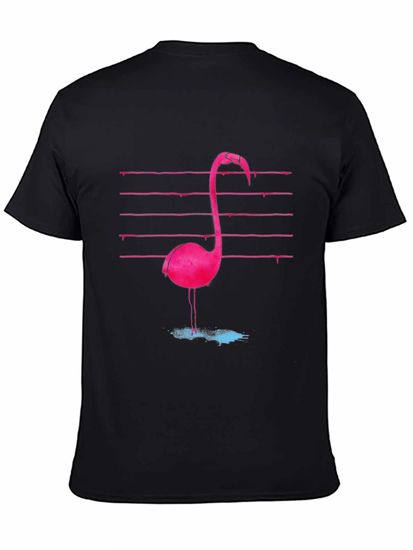 Retro Flamingo Graphic Tee - Black