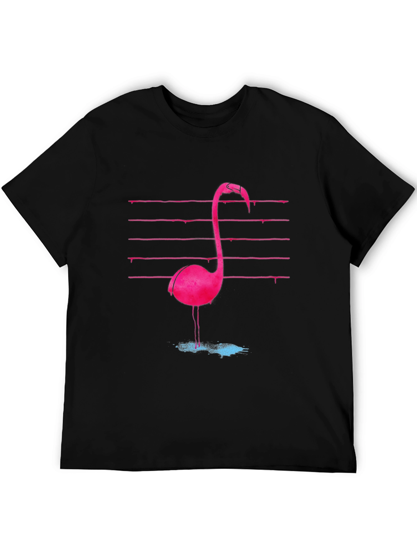 Retro Flamingo Graphic Tee - Black