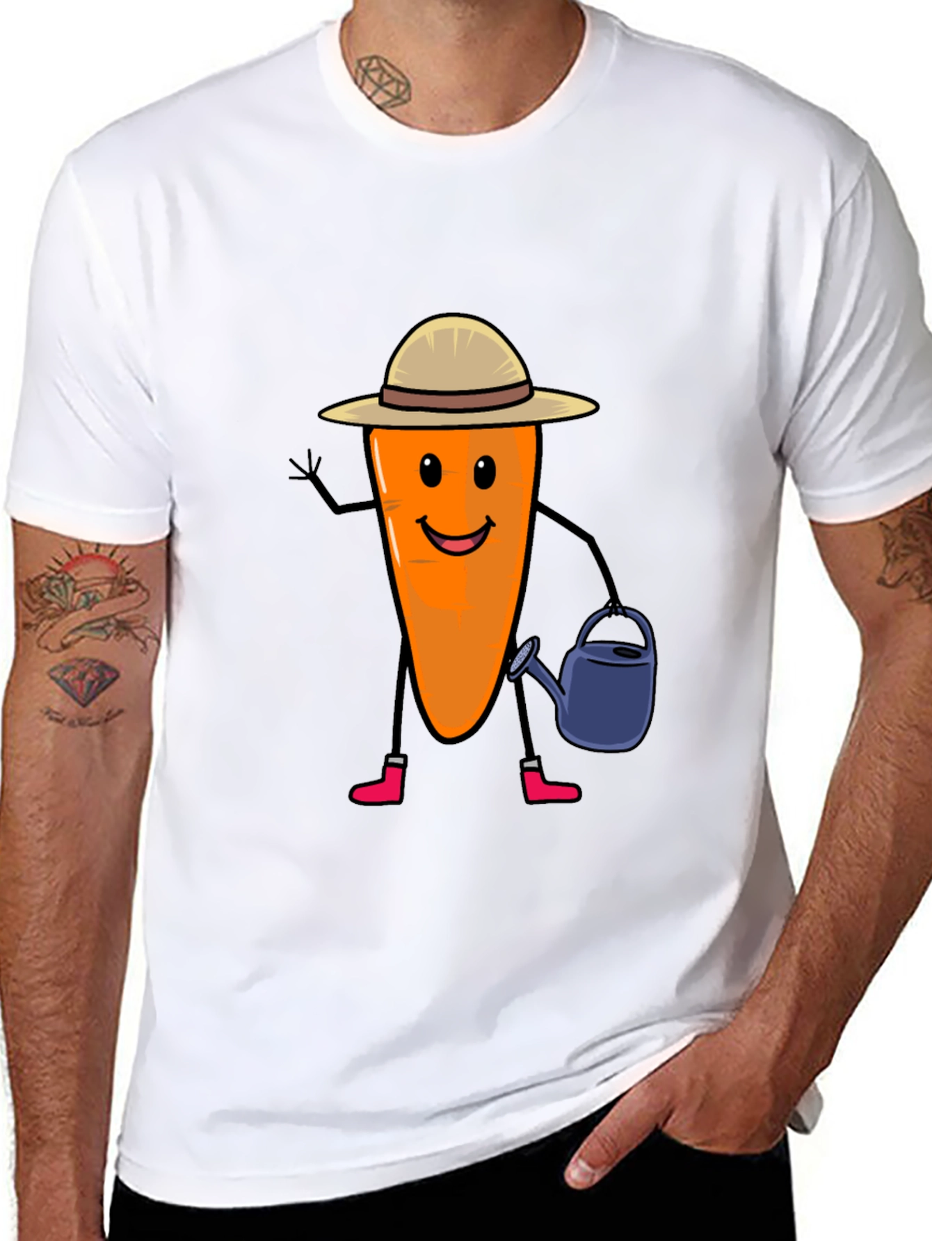 Gardener Carrot T-Shirt - Cute Vegetable Graphic Tee