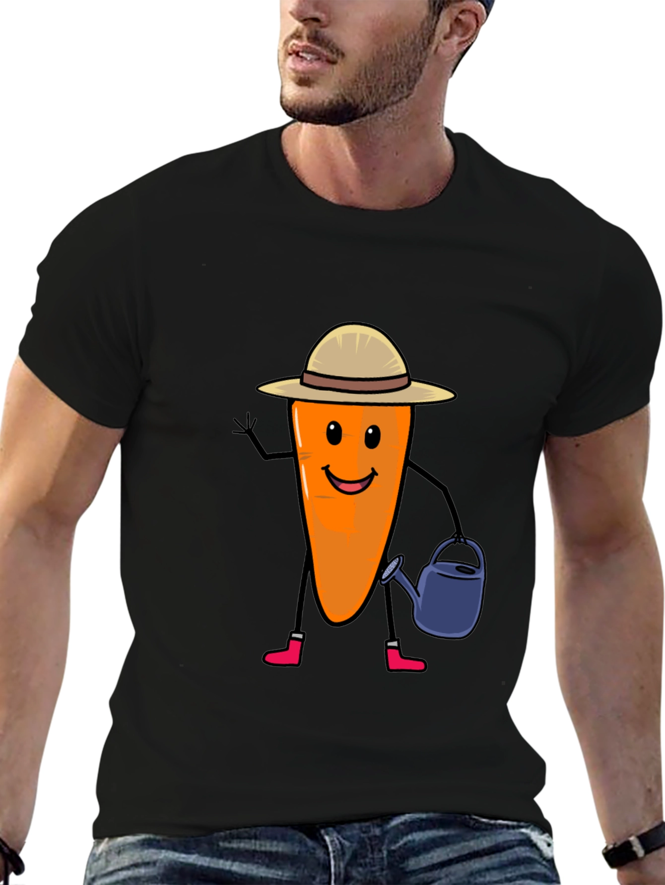 Gardener Carrot T-Shirt - Cute Vegetable Graphic Tee