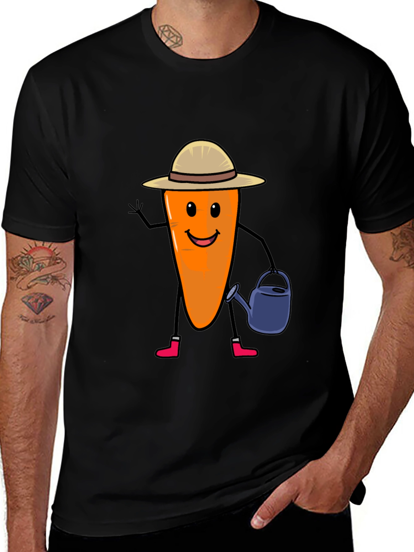 Gardener Carrot T-Shirt - Cute Vegetable Graphic Tee