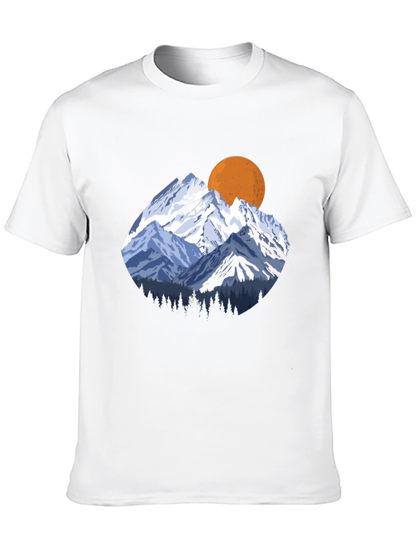 Mountain Sunset Graphic Tee - Black Crewneck