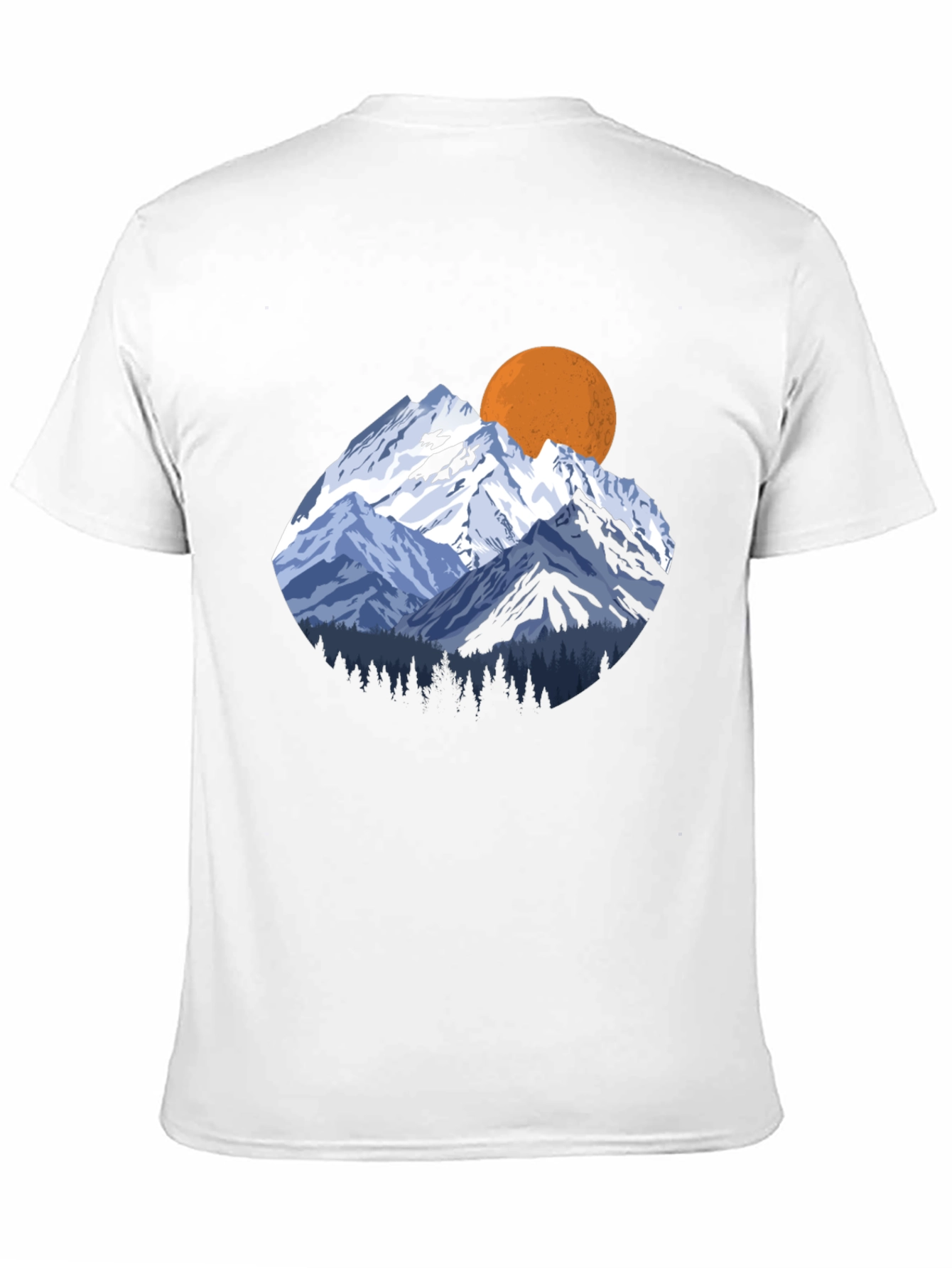 Mountain Sunset Graphic Tee - Black Crewneck