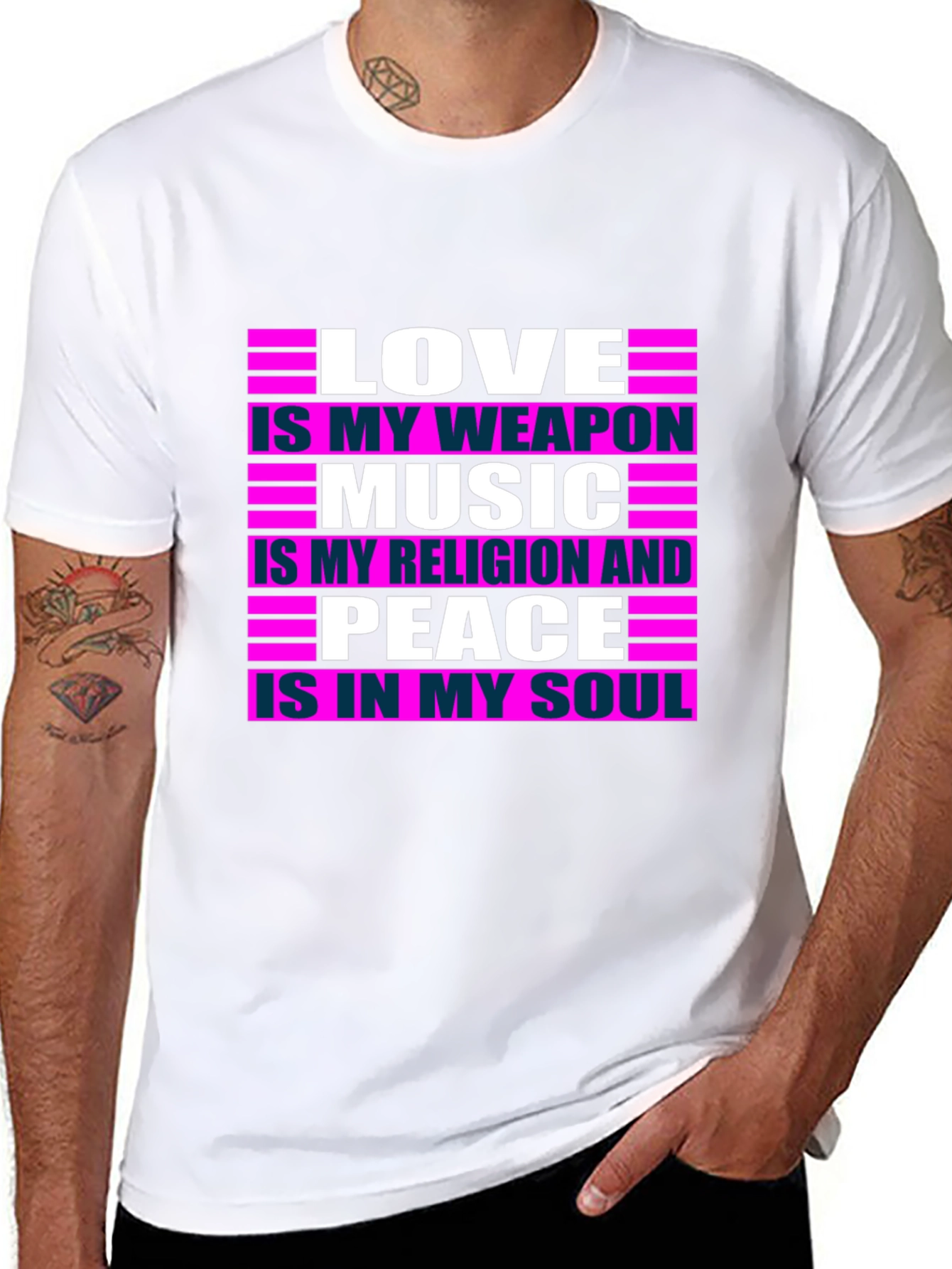 Love Music Peace T-Shirt - Positive Message Tee
