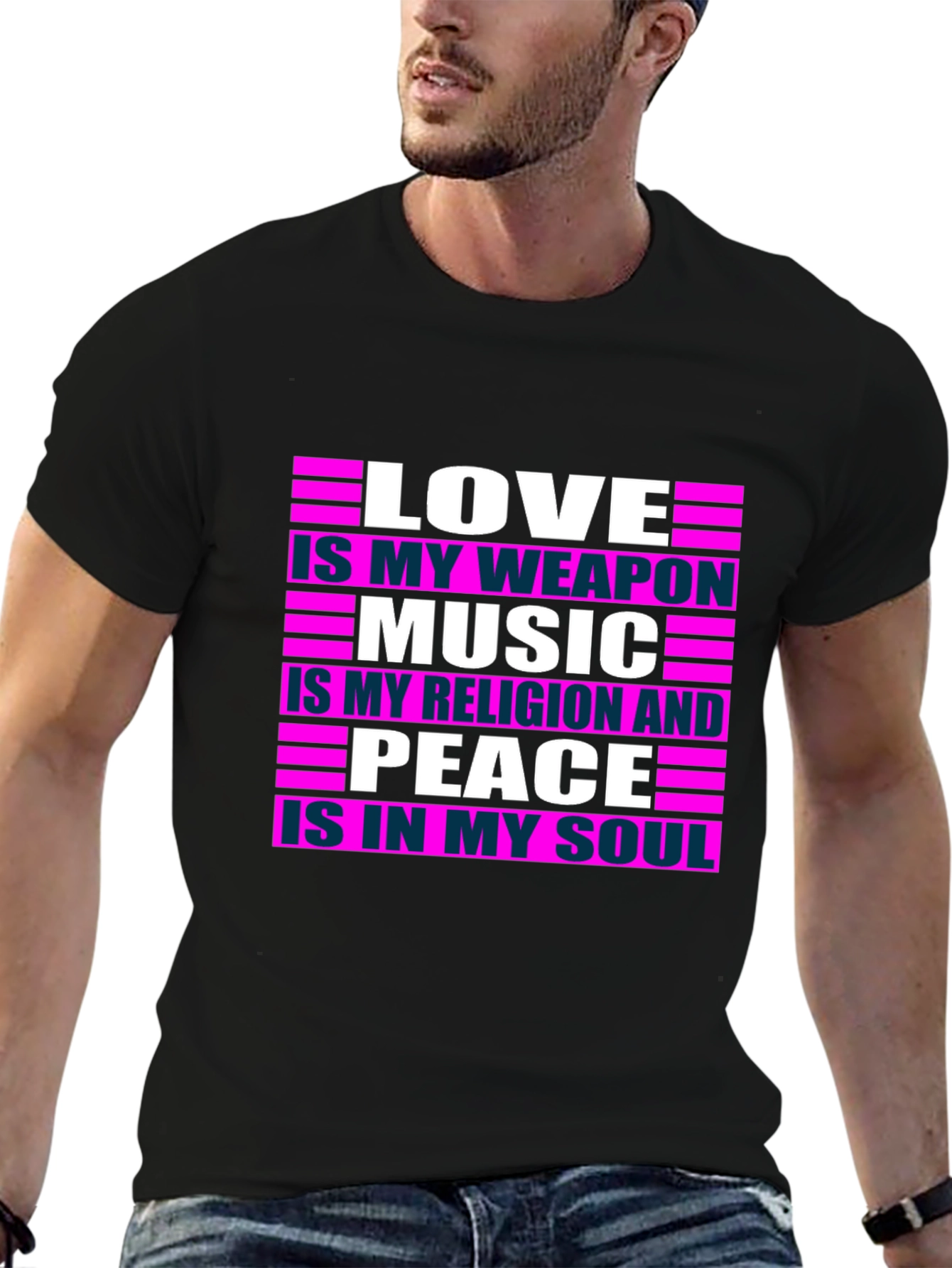 Love Music Peace T-Shirt - Positive Message Tee