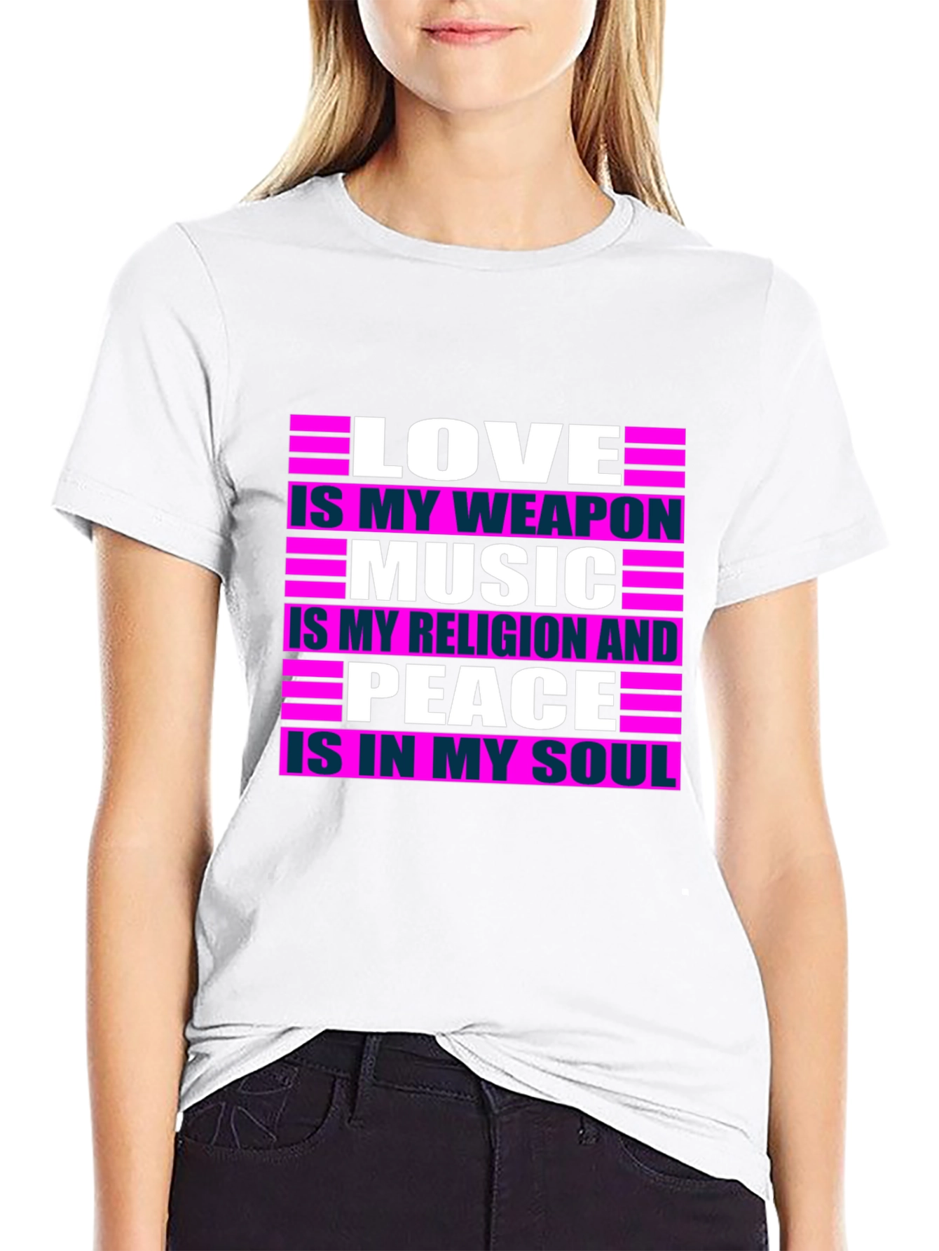 Love Music Peace T-Shirt - Positive Message Tee