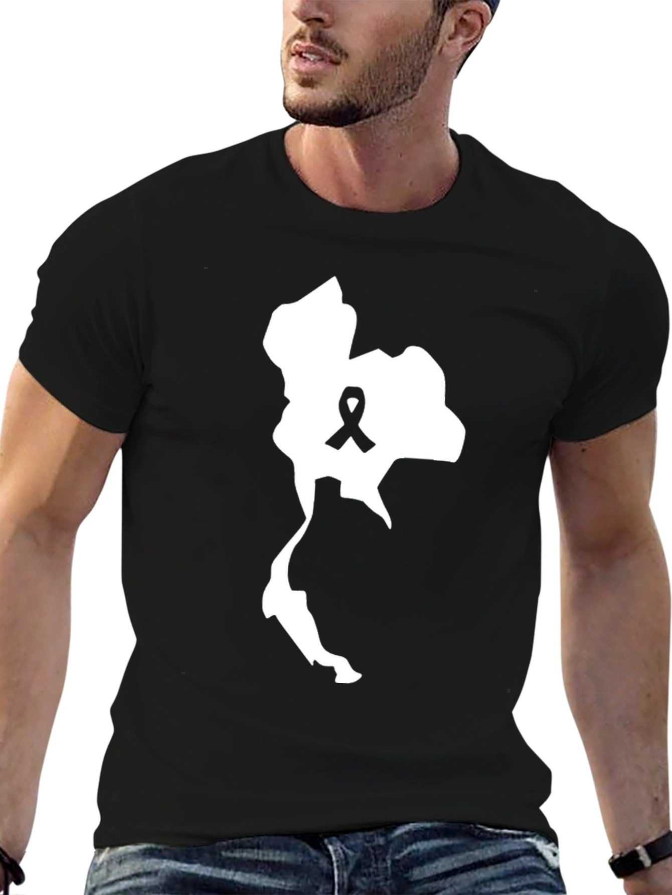 Thailand Map Ribbon Awareness T-Shirt