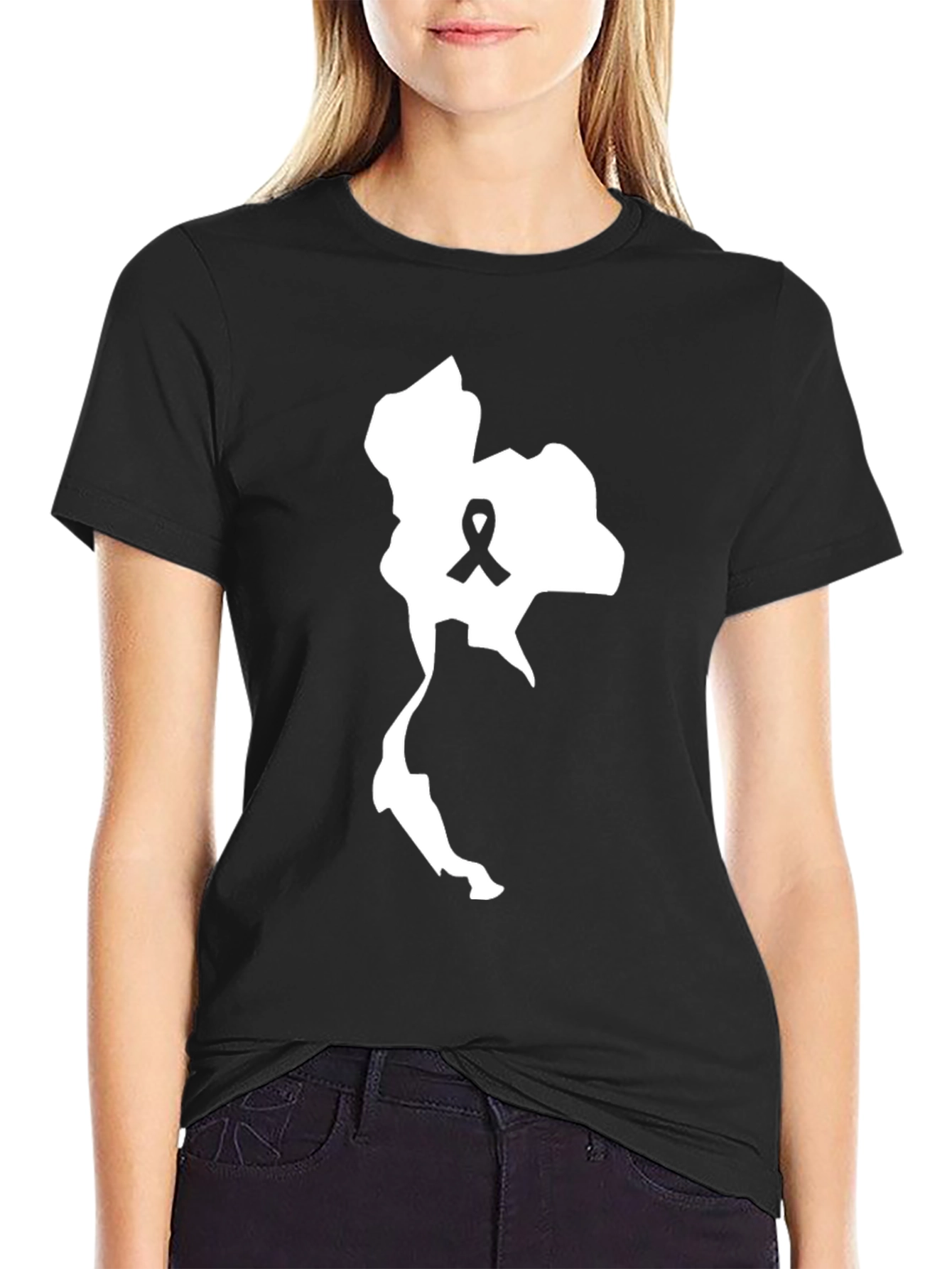 Thailand Map Ribbon Awareness T-Shirt