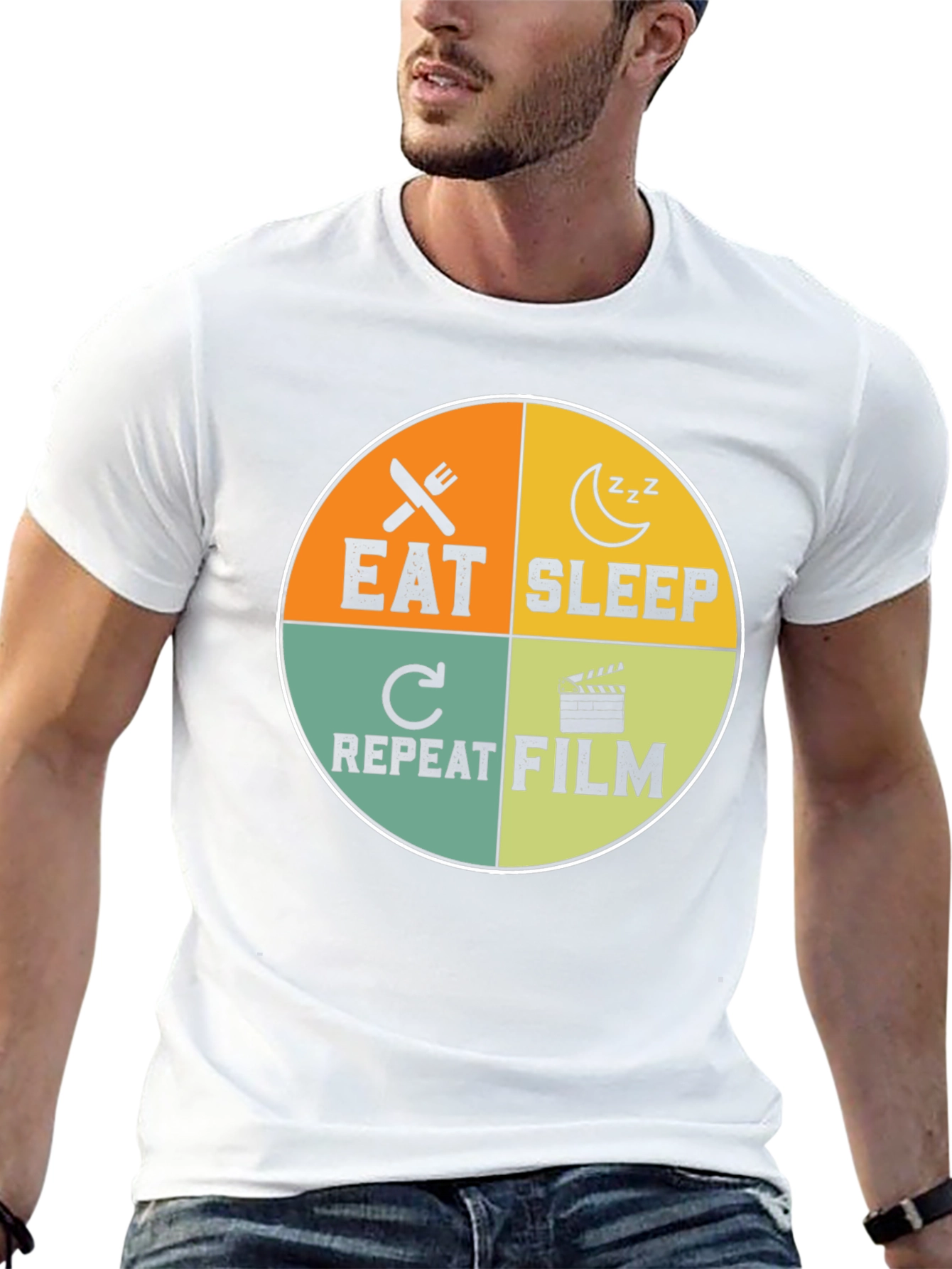 Eat Sleep Repeat Film T-Shirt