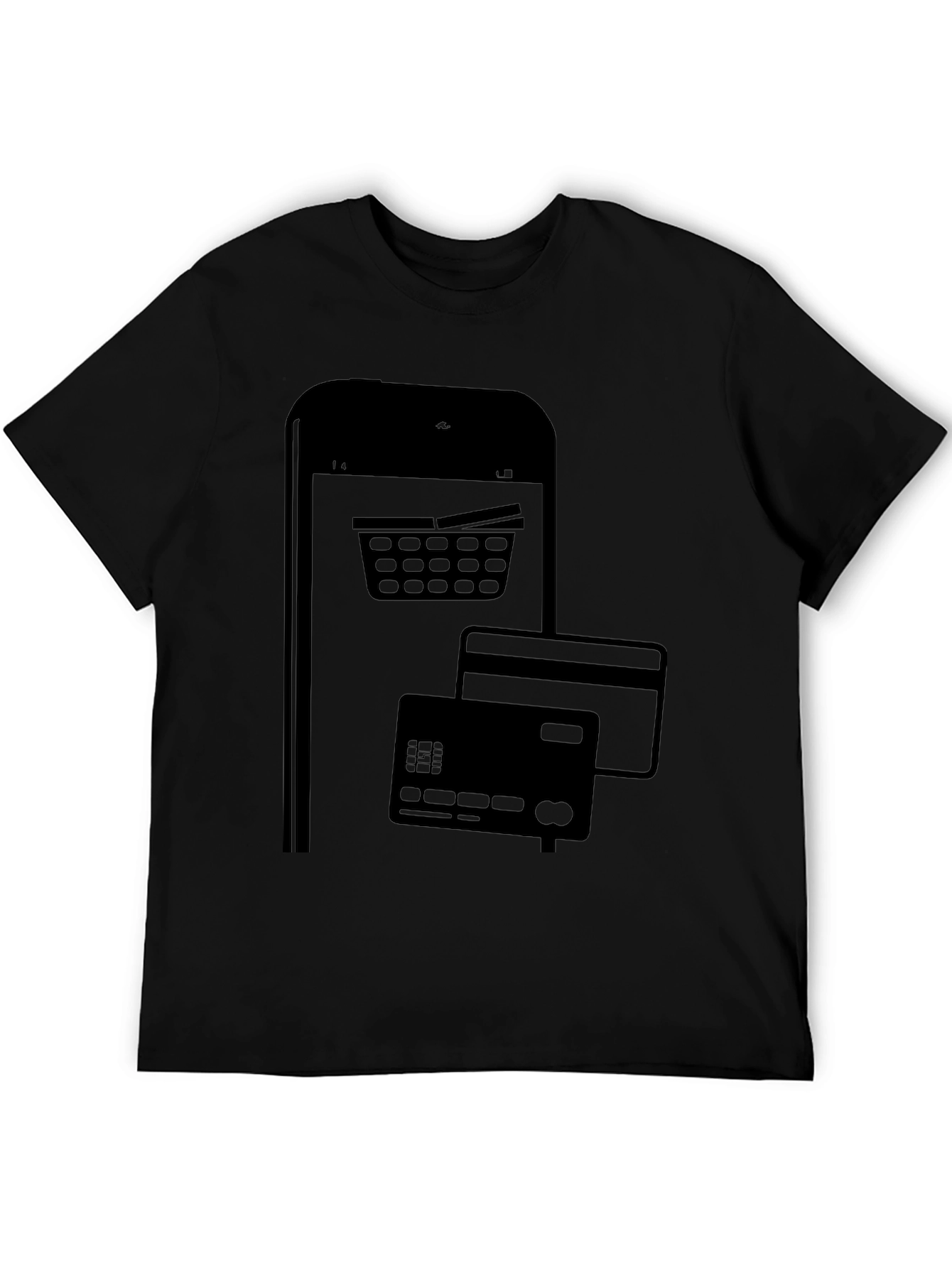 Online Shopping Black Graphic Tee