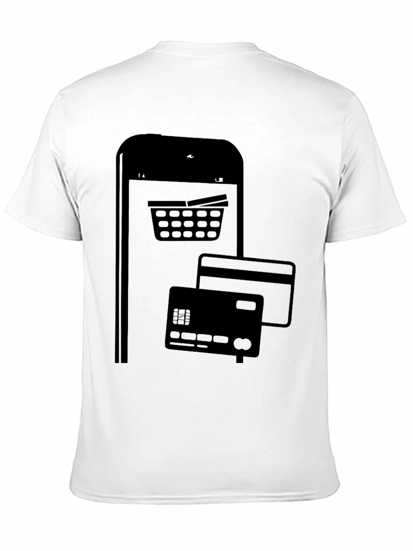 Online Shopping Black Graphic Tee