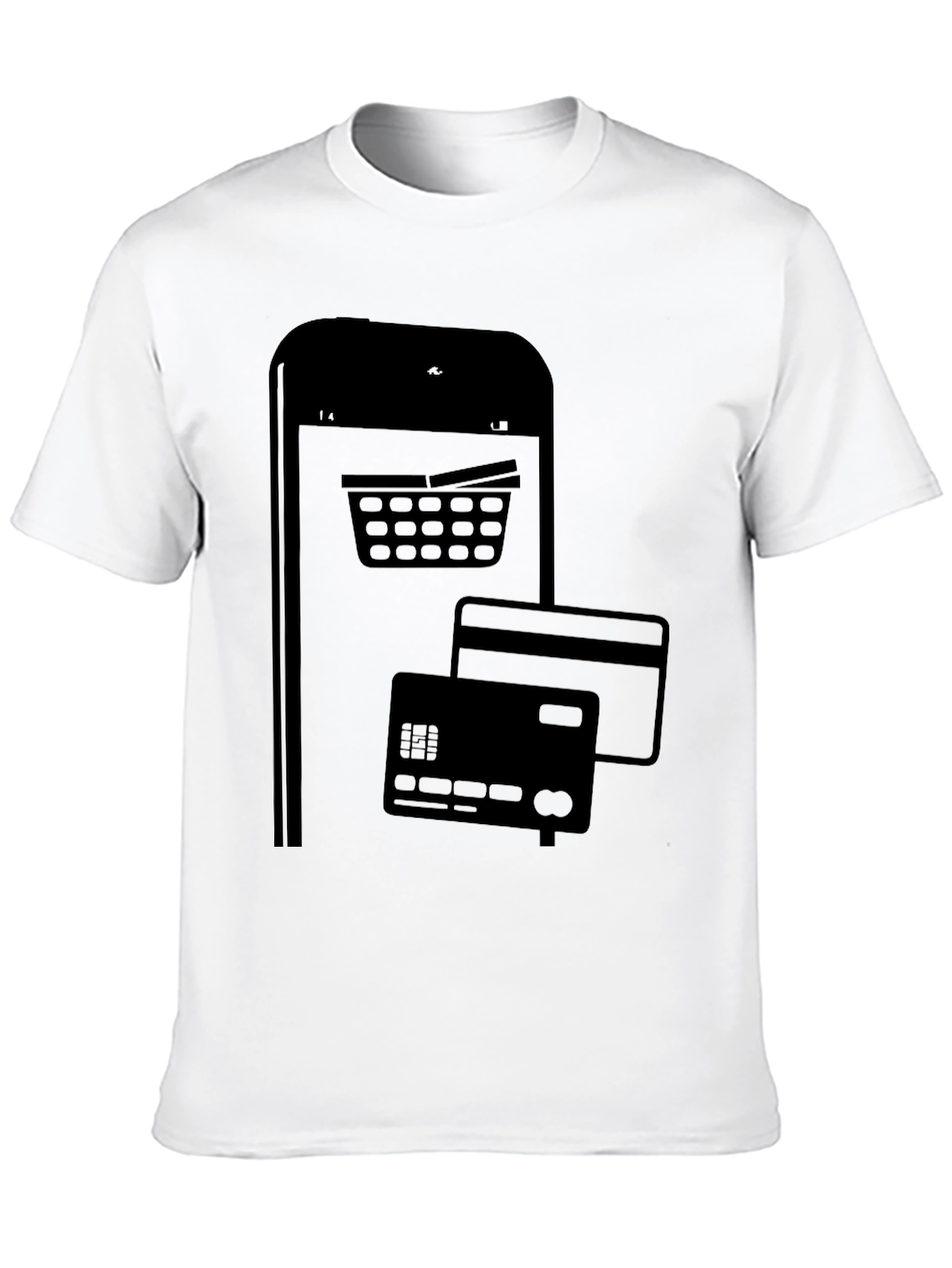 Online Shopping Black Graphic Tee
