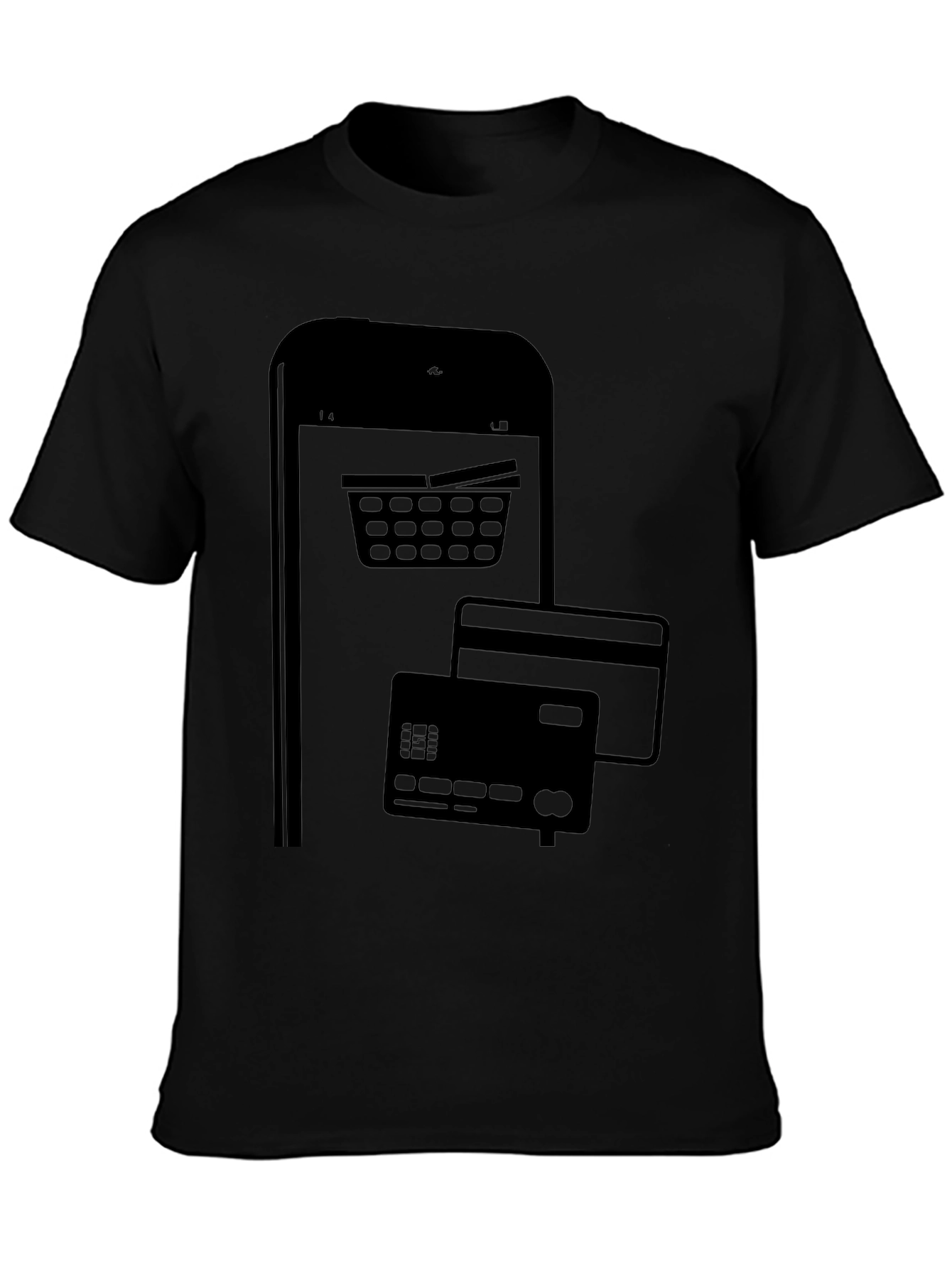Online Shopping Black Graphic Tee