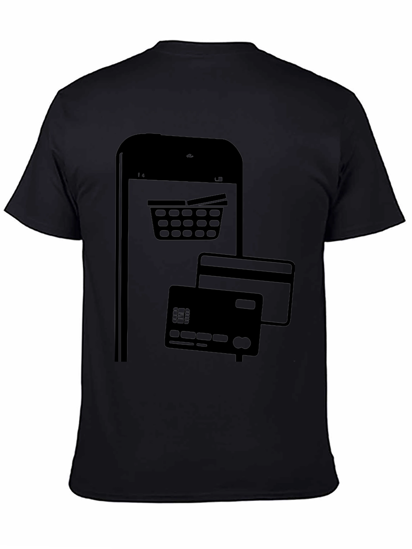 Online Shopping Black Graphic Tee