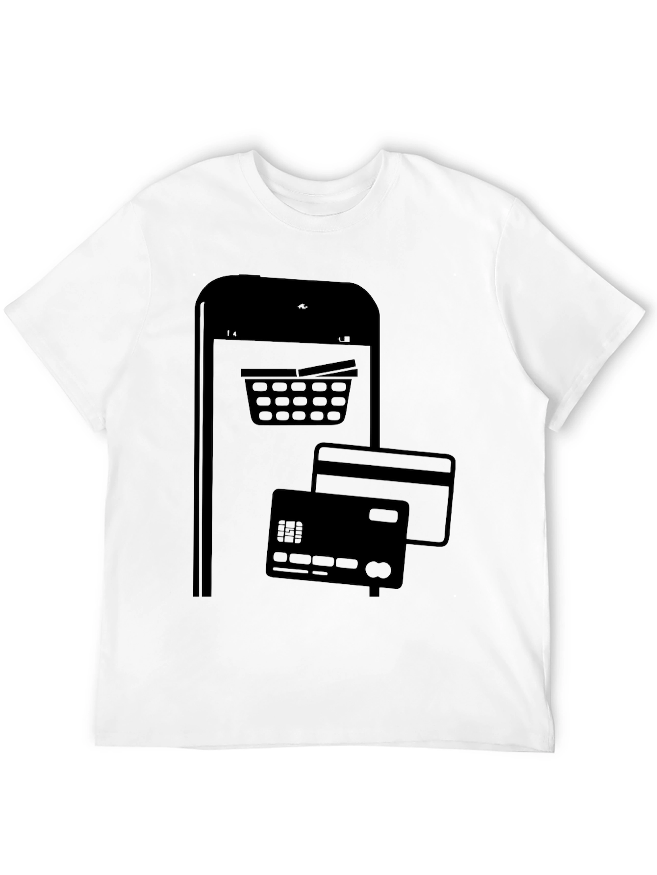 Online Shopping Black Graphic Tee