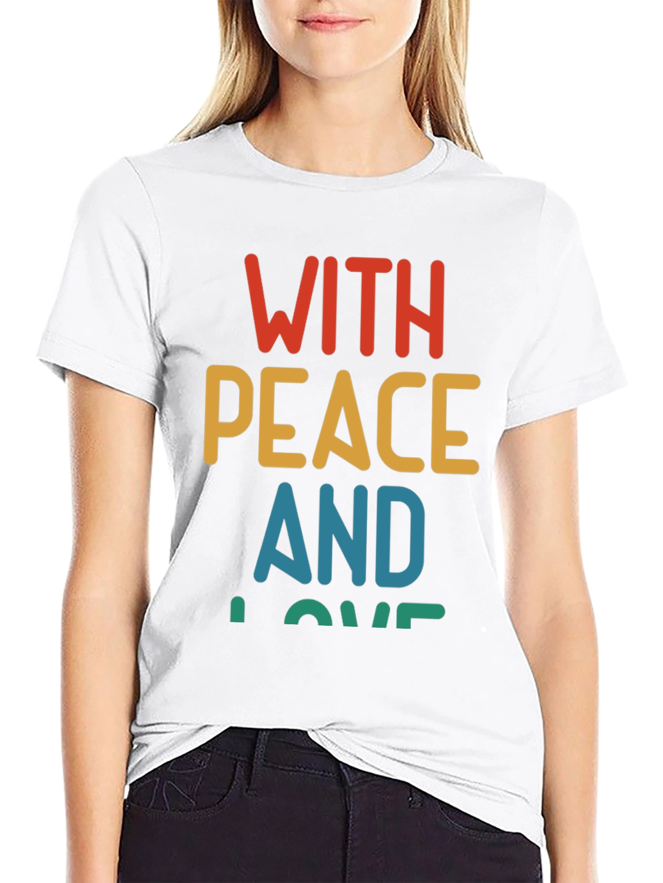 Peace and Love Graphic T-Shirt - Retro Style