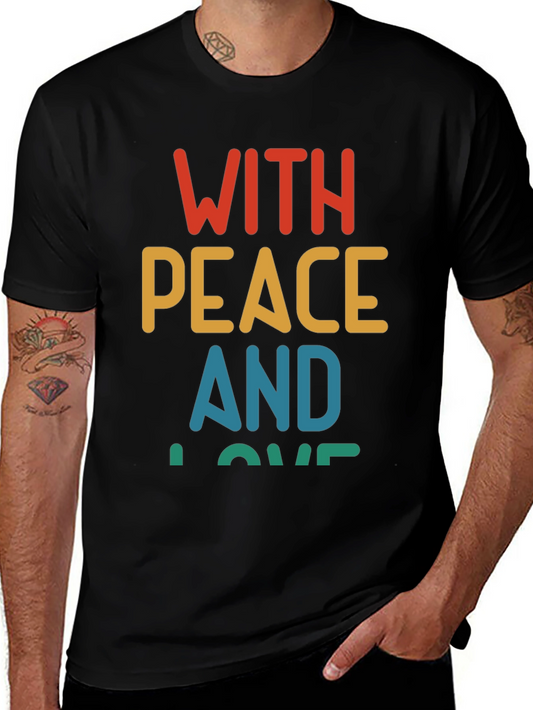 Peace and Love Graphic T-Shirt - Retro Style