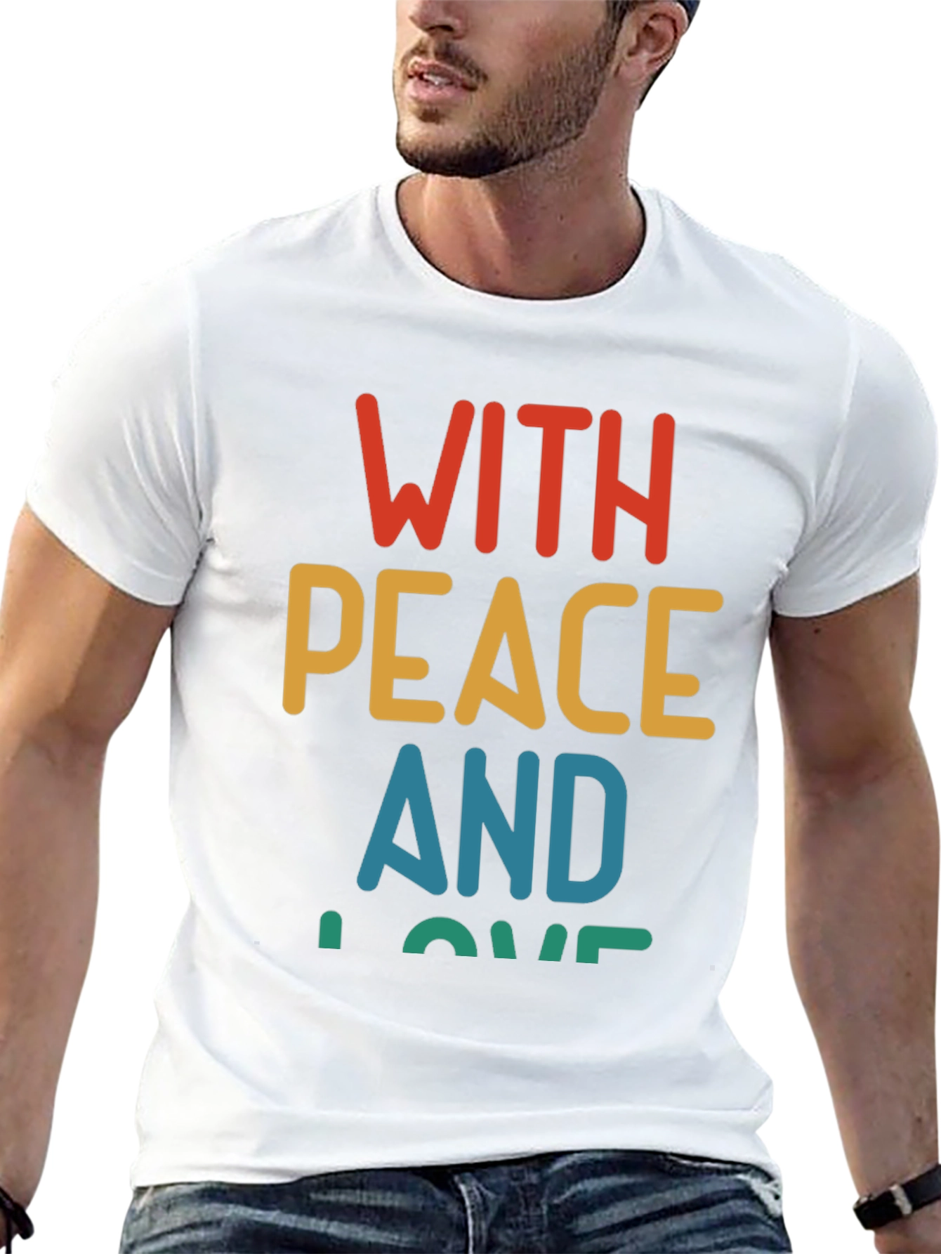 Peace and Love Graphic T-Shirt - Retro Style