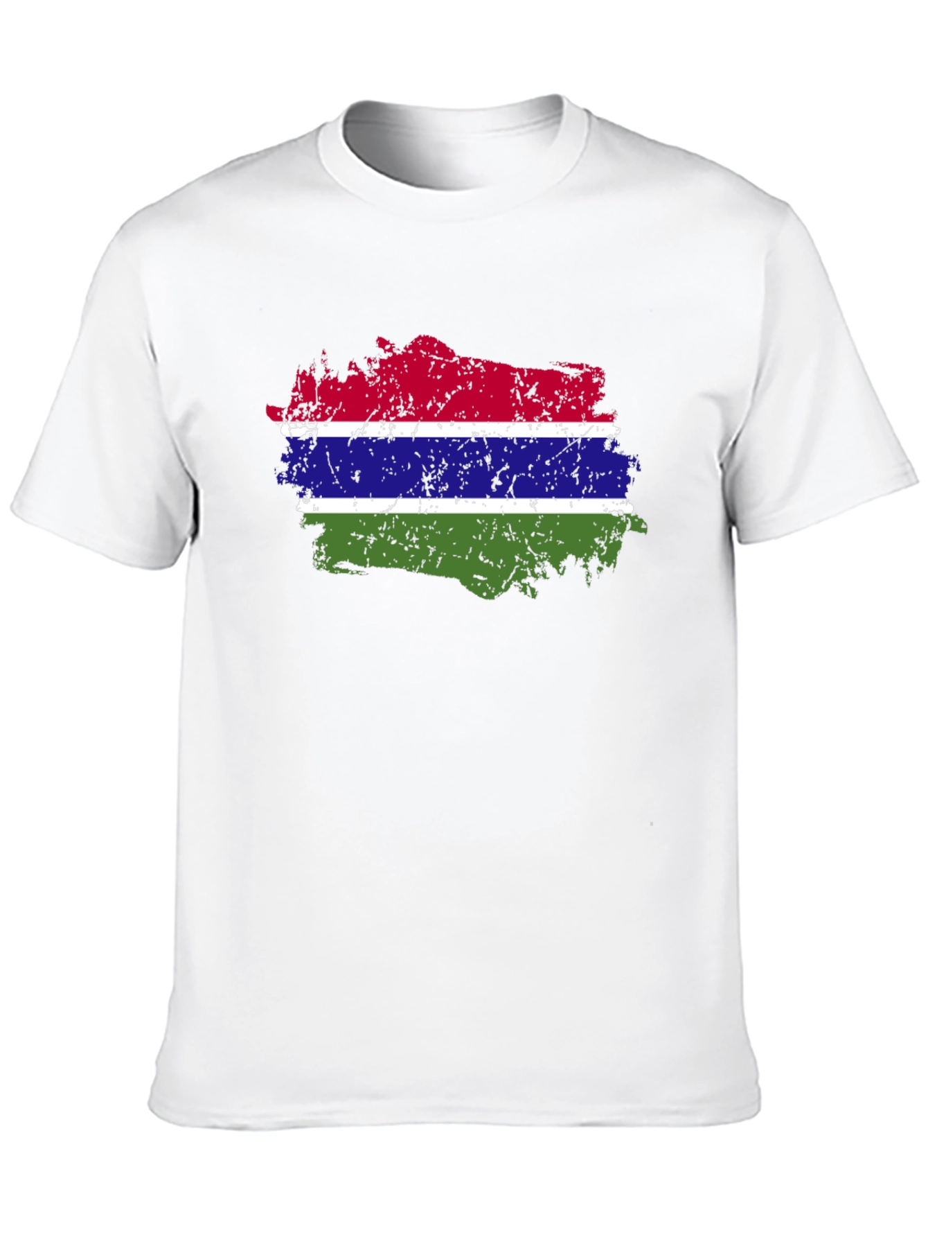 Gambia Flag Graphic T-Shirt - Black Cotton Tee