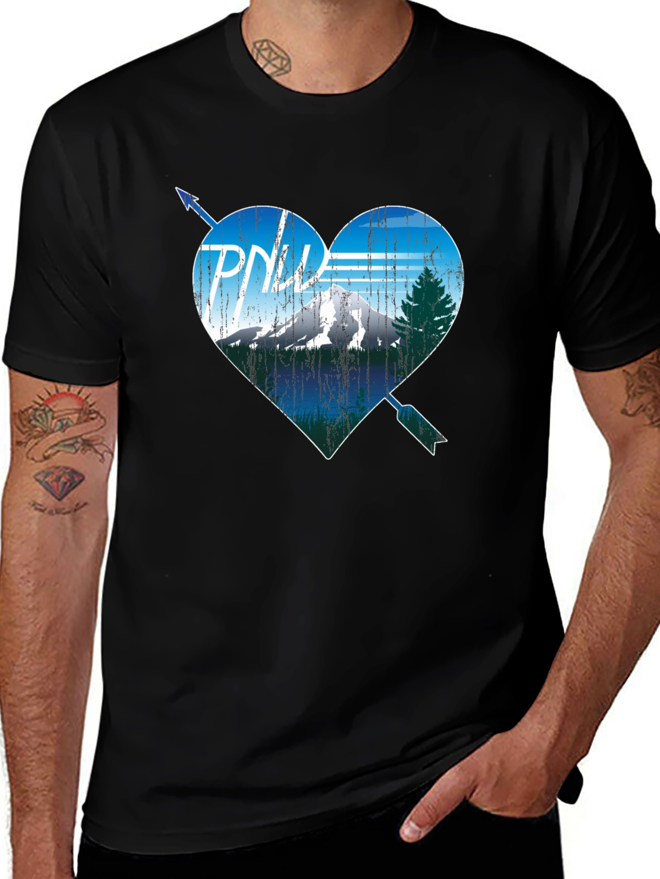 PNW Heart Arrow T-Shirt - Pacific Northwest Love