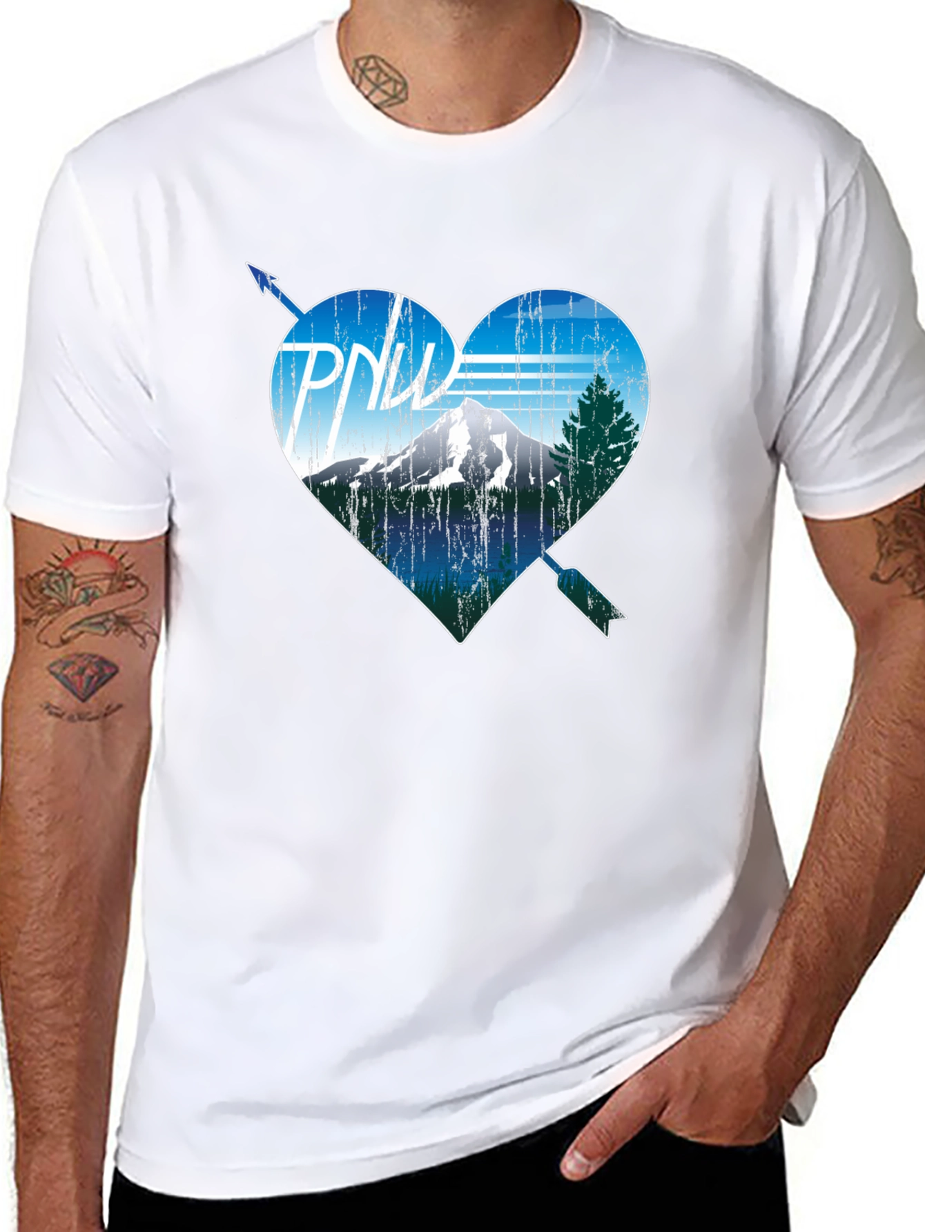 PNW Heart Arrow T-Shirt - Pacific Northwest Love