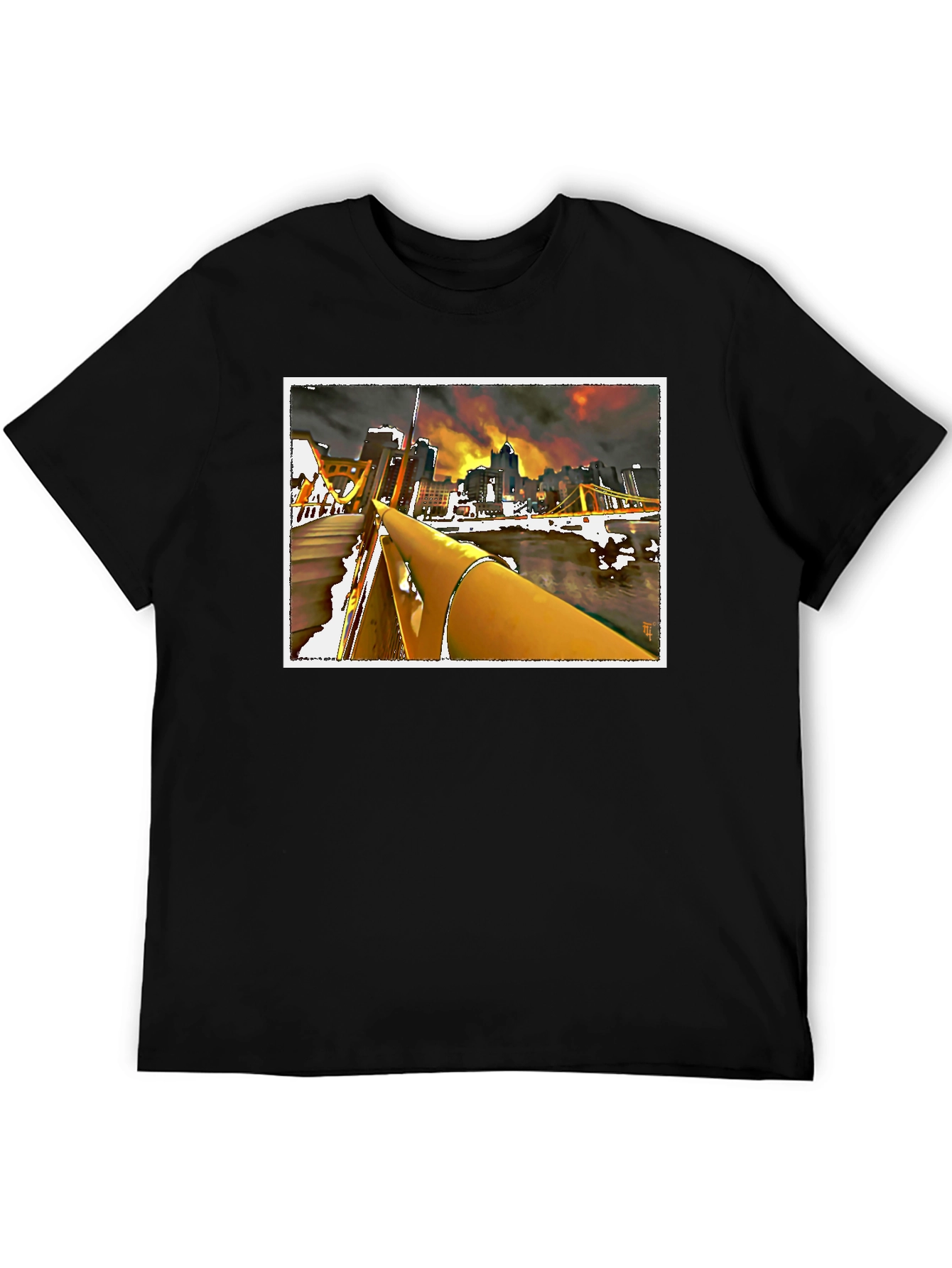 Pittsburgh Cityscape Graphic Tee - Black