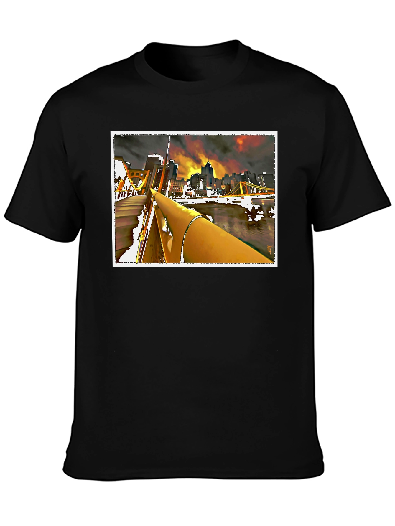Pittsburgh Cityscape Graphic Tee - Black