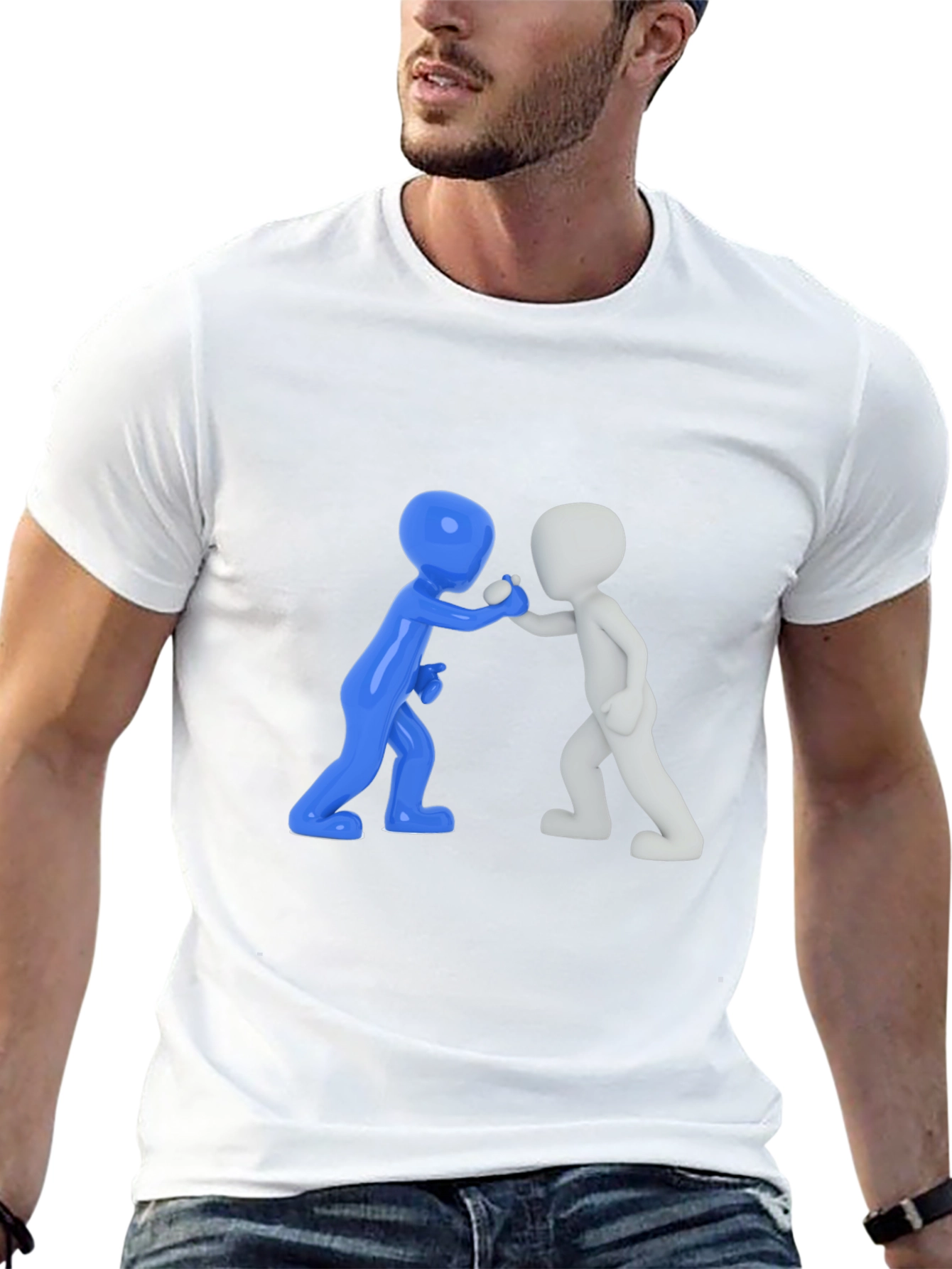 Casual Graphic Tee - 3D Figures