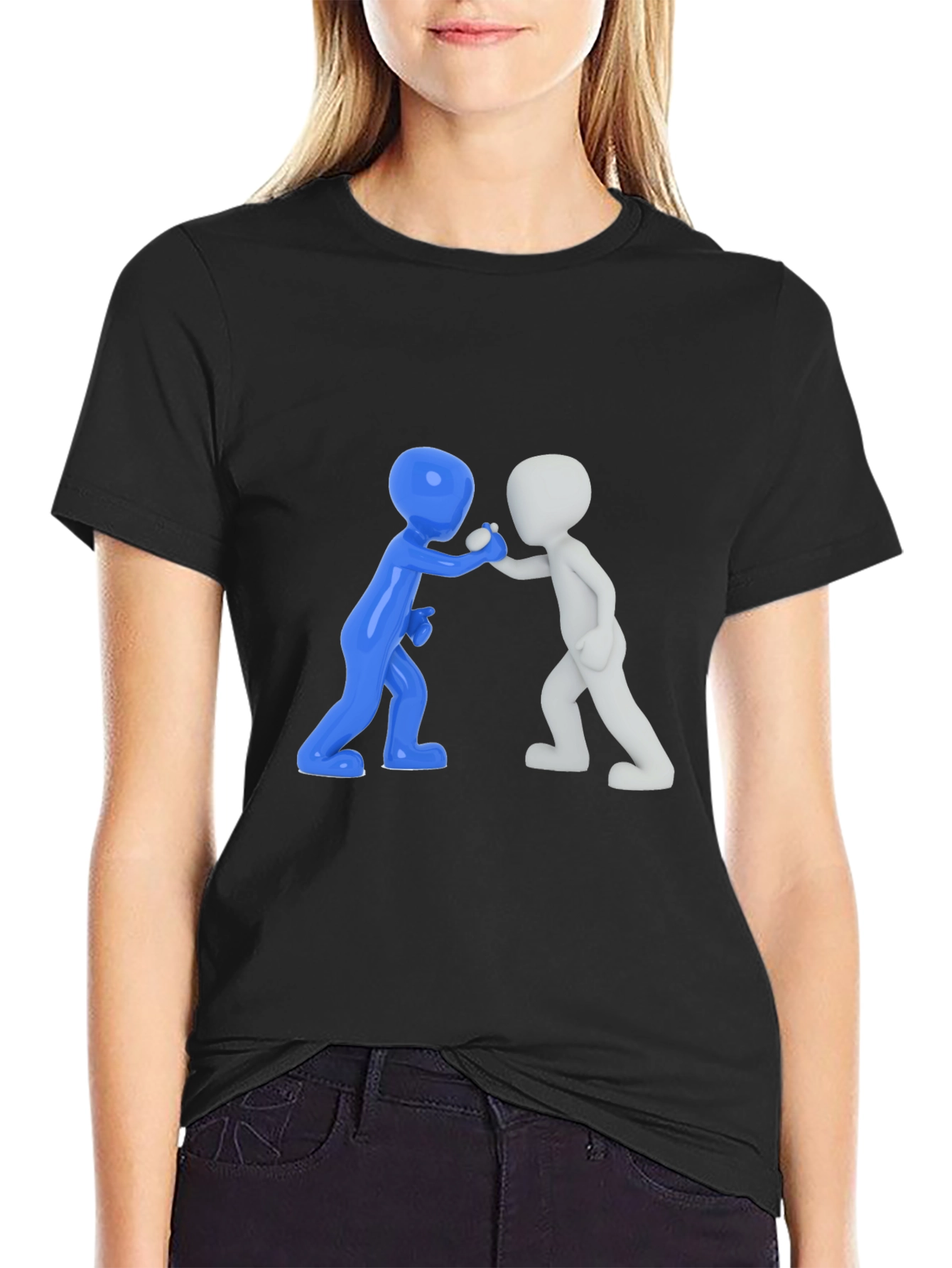 Casual Graphic Tee - 3D Figures