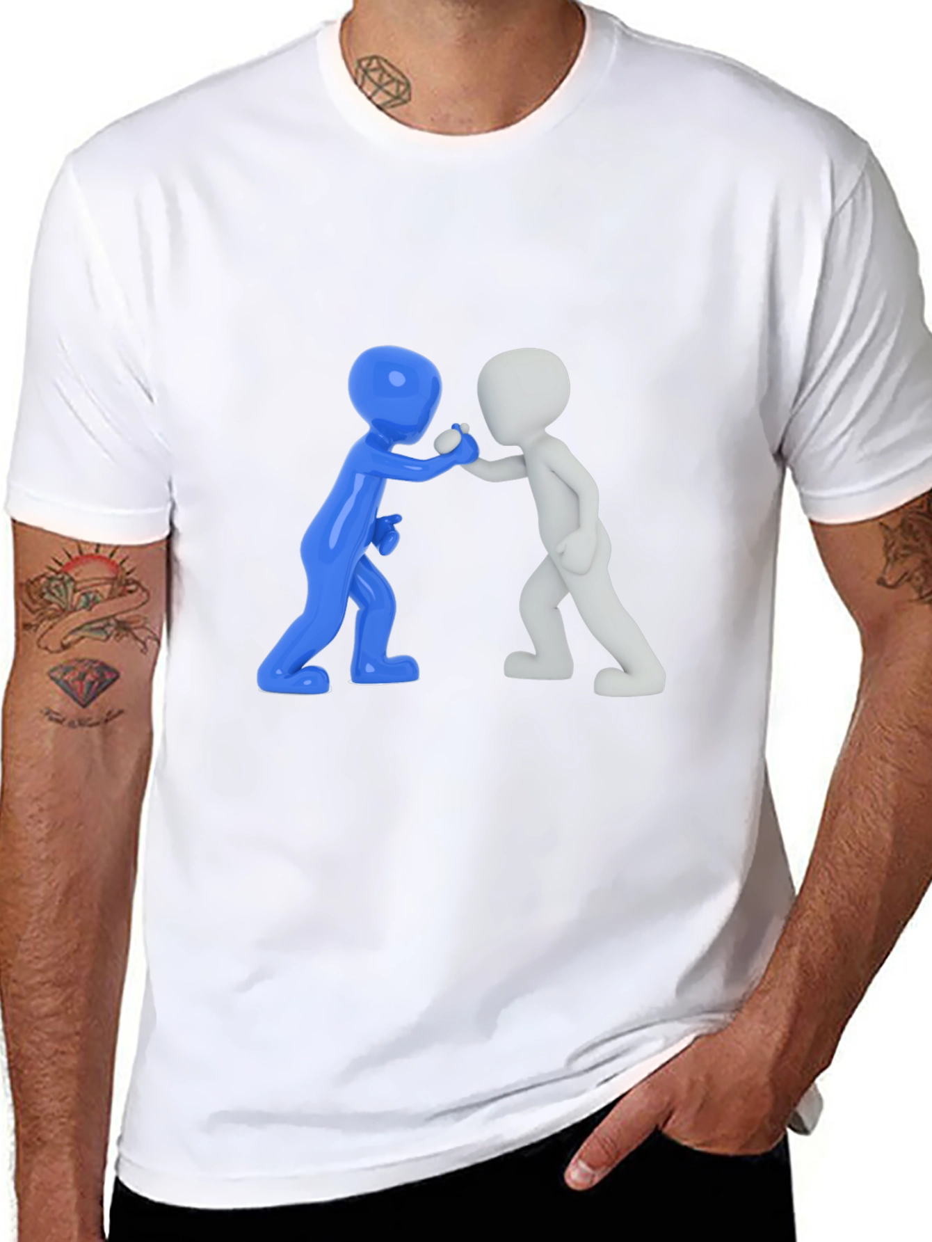 Casual Graphic Tee - 3D Figures