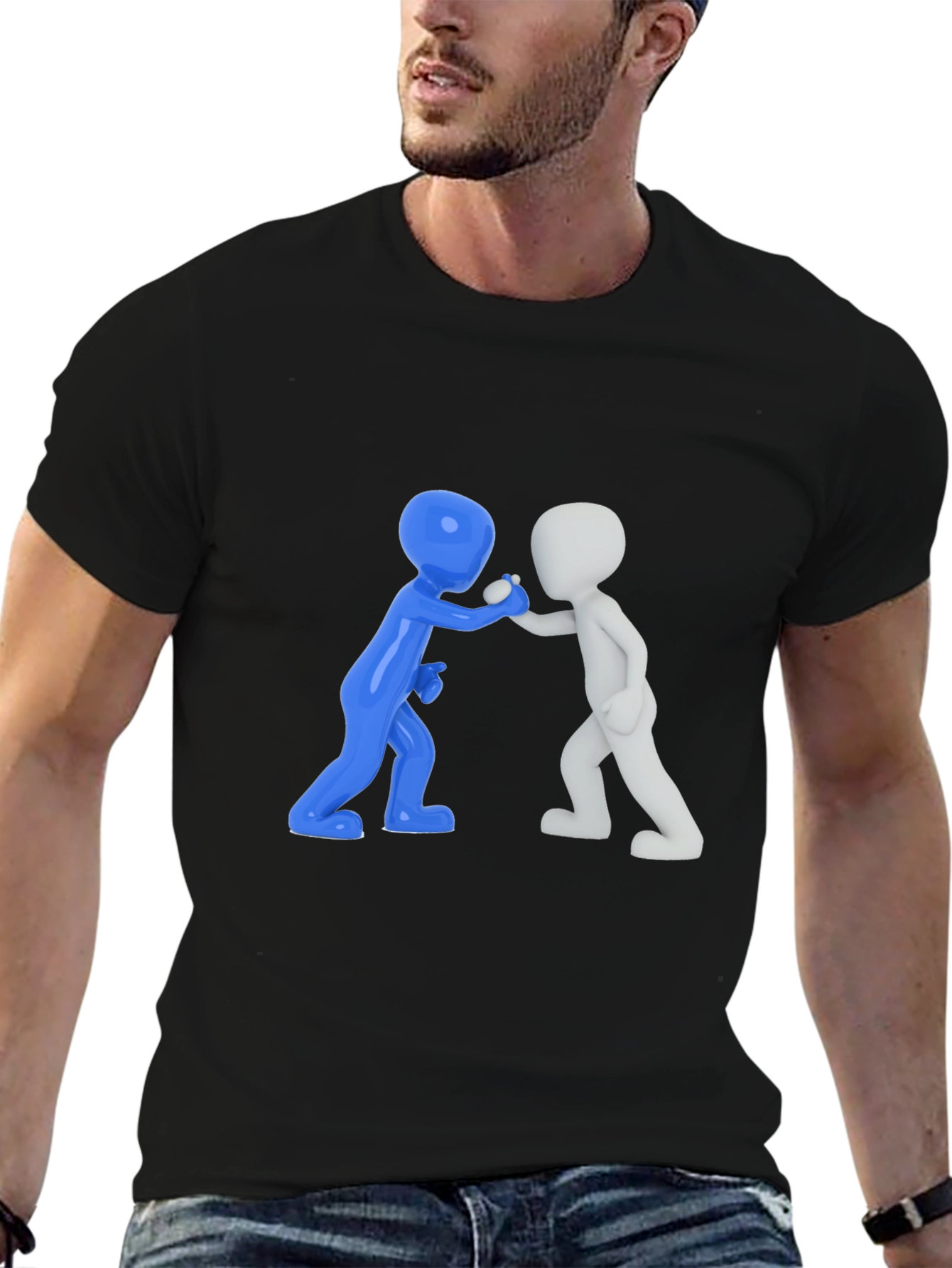 Casual Graphic Tee - 3D Figures