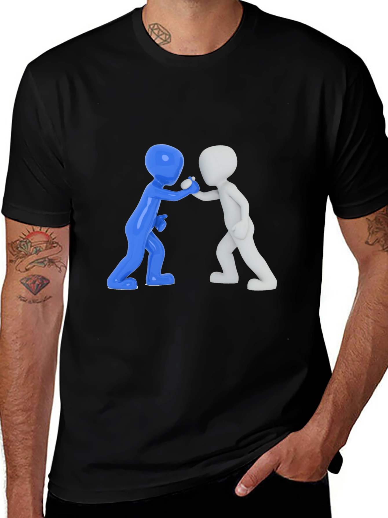 Casual Graphic Tee - 3D Figures