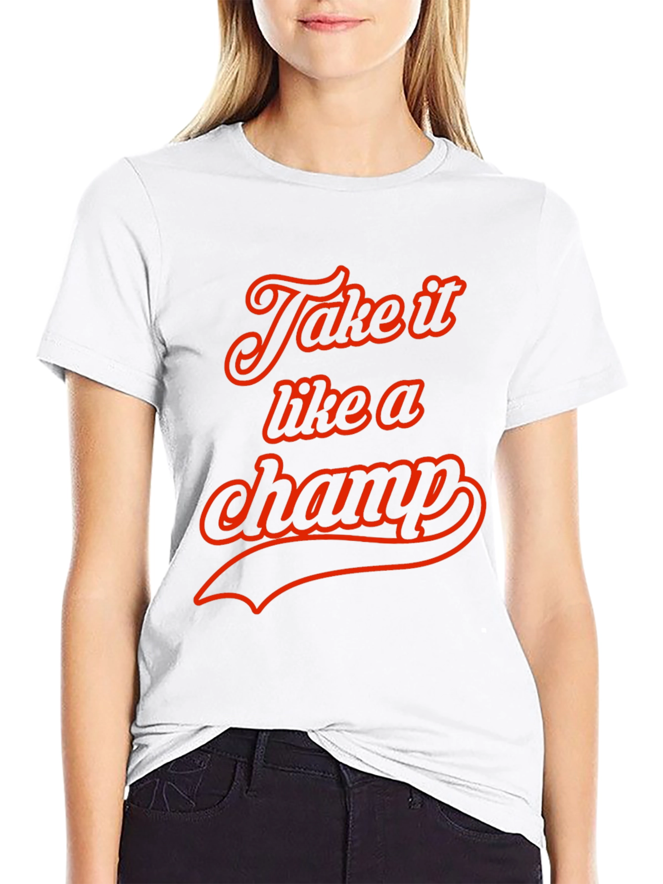 Take it Like a Champ Black Graphic Tee